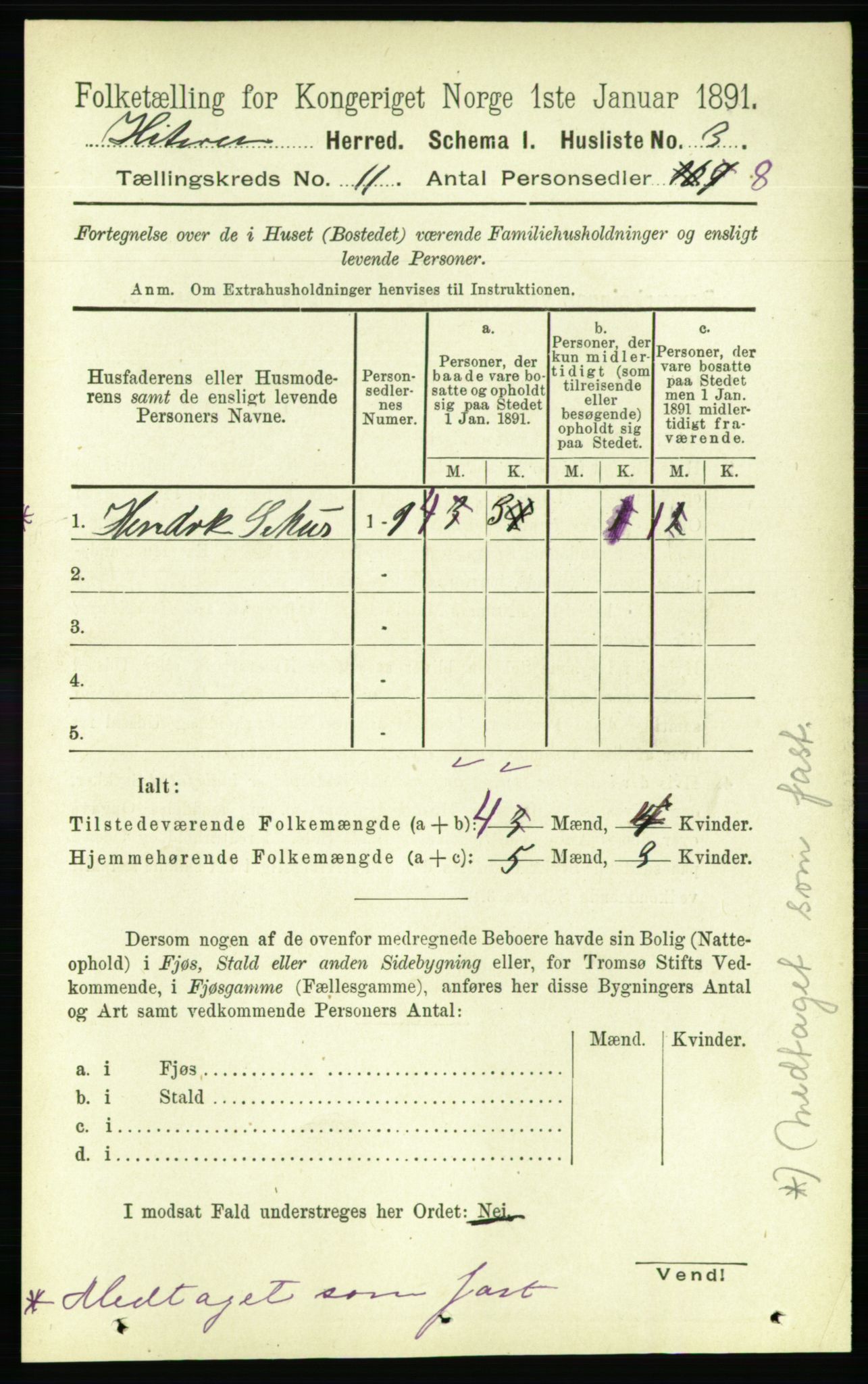 RA, 1891 census for 1617 Hitra, 1891, p. 2424