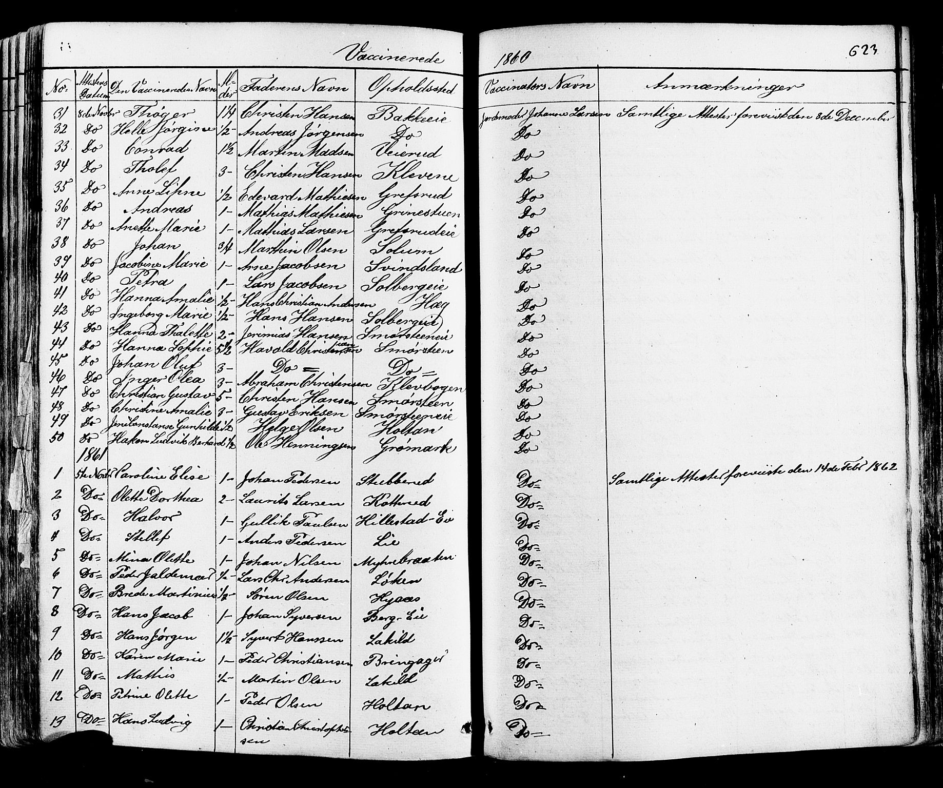 Botne kirkebøker, AV/SAKO-A-340/F/Fa/L0006: Parish register (official) no. I 6, 1836-1877, p. 623