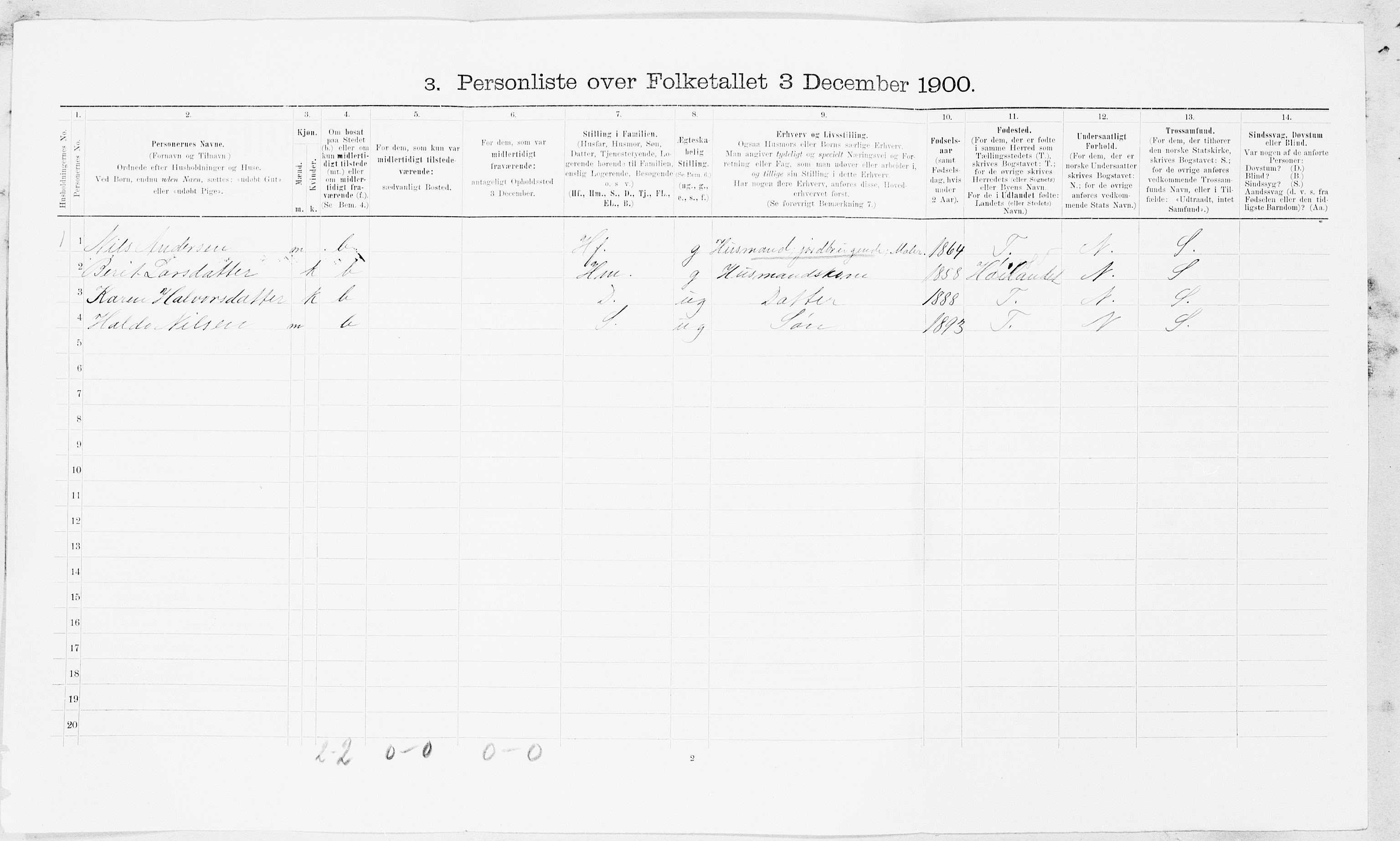 SAT, 1900 census for Børseskogn, 1900, p. 199