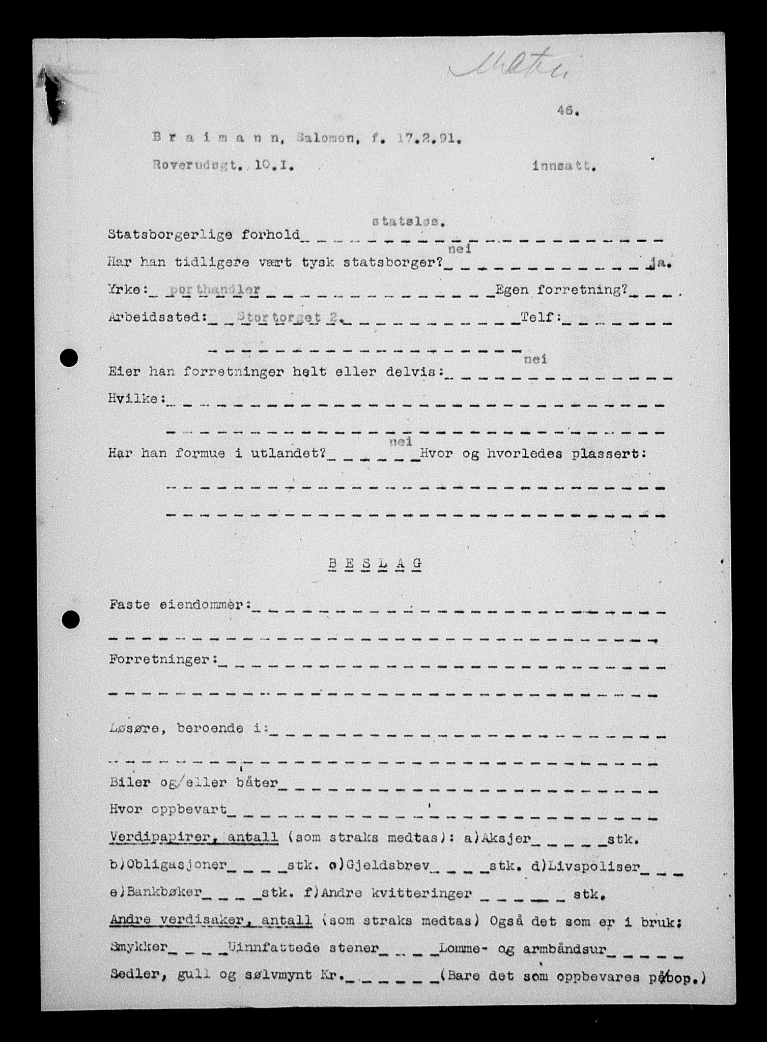 Justisdepartementet, Tilbakeføringskontoret for inndratte formuer, RA/S-1564/H/Hc/Hcc/L0927: --, 1945-1947, p. 437