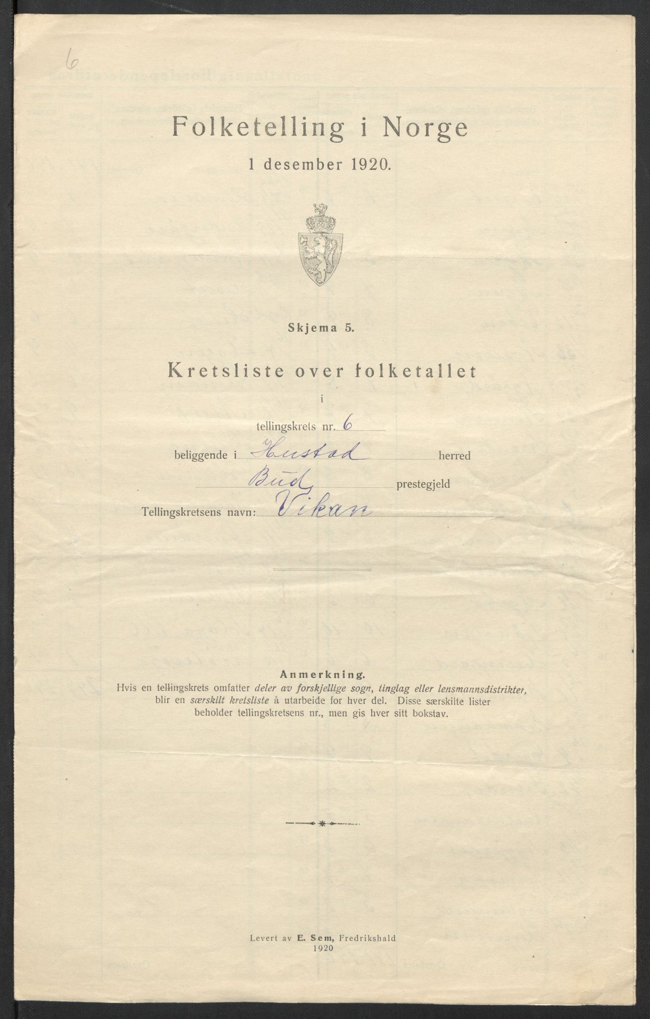 SAT, 1920 census for Hustad, 1920, p. 21