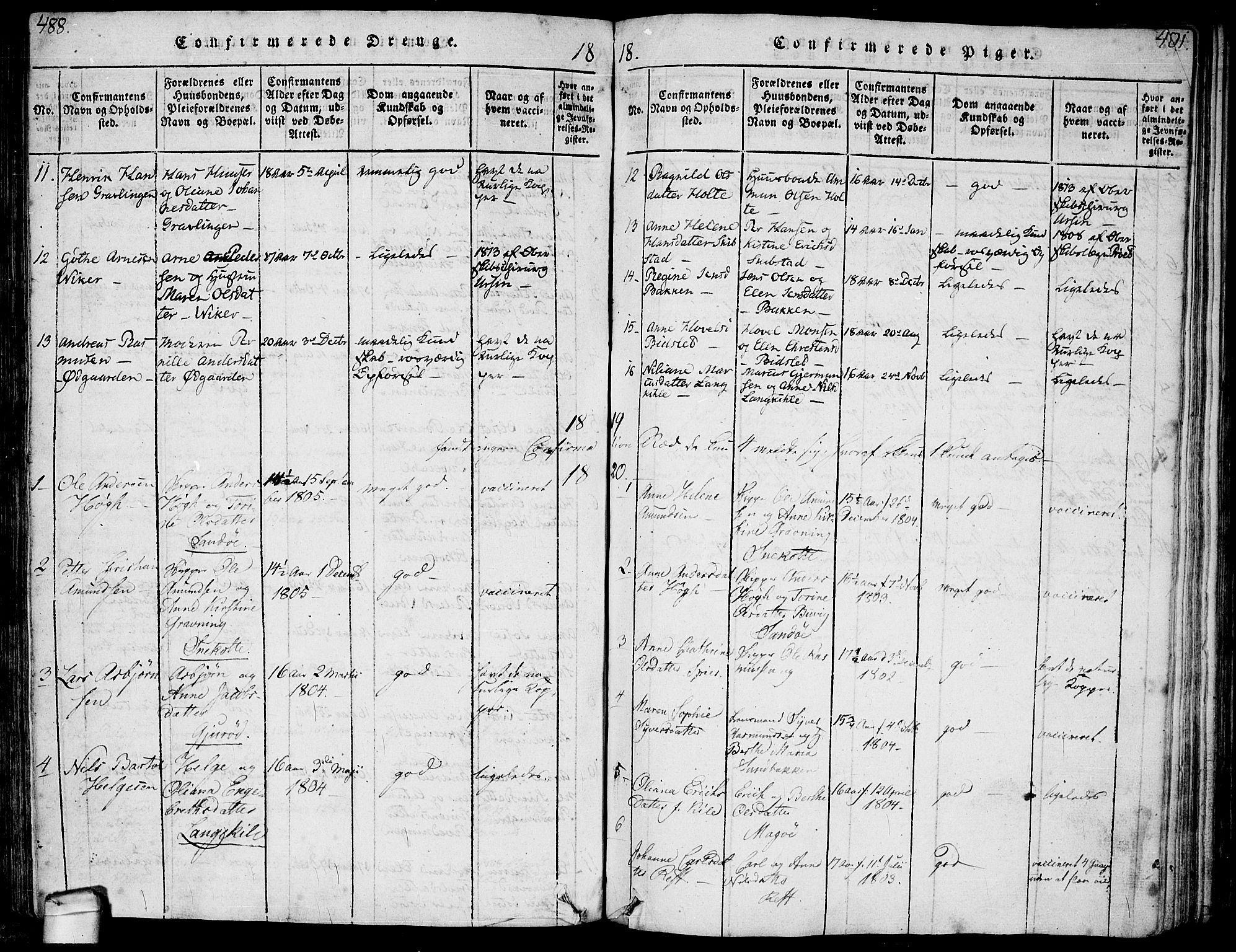 Hvaler prestekontor Kirkebøker, SAO/A-2001/F/Fa/L0005: Parish register (official) no. I 5, 1816-1845, p. 488-489