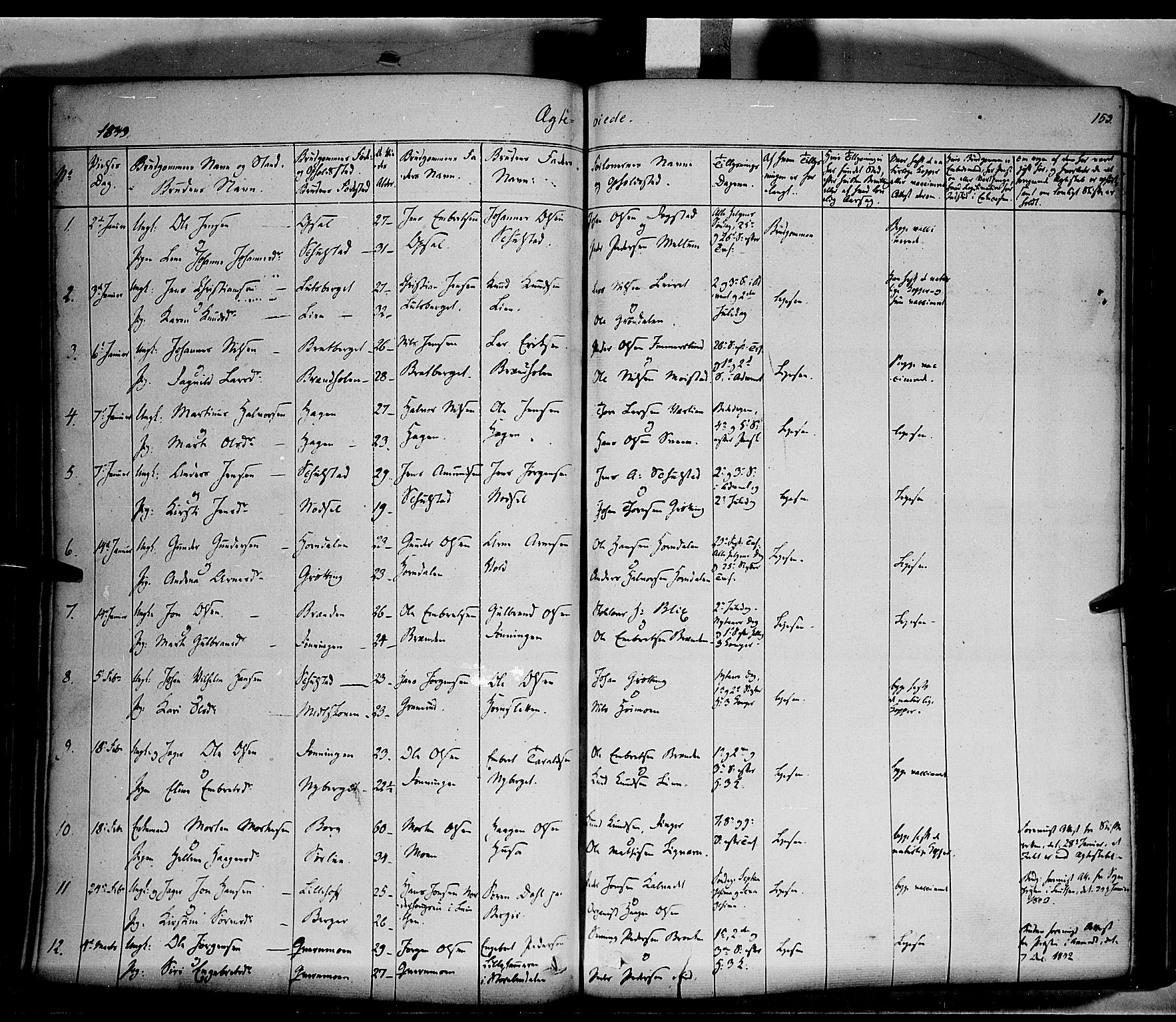 Elverum prestekontor, SAH/PREST-044/H/Ha/Haa/L0009: Parish register (official) no. 9, 1843-1856, p. 153