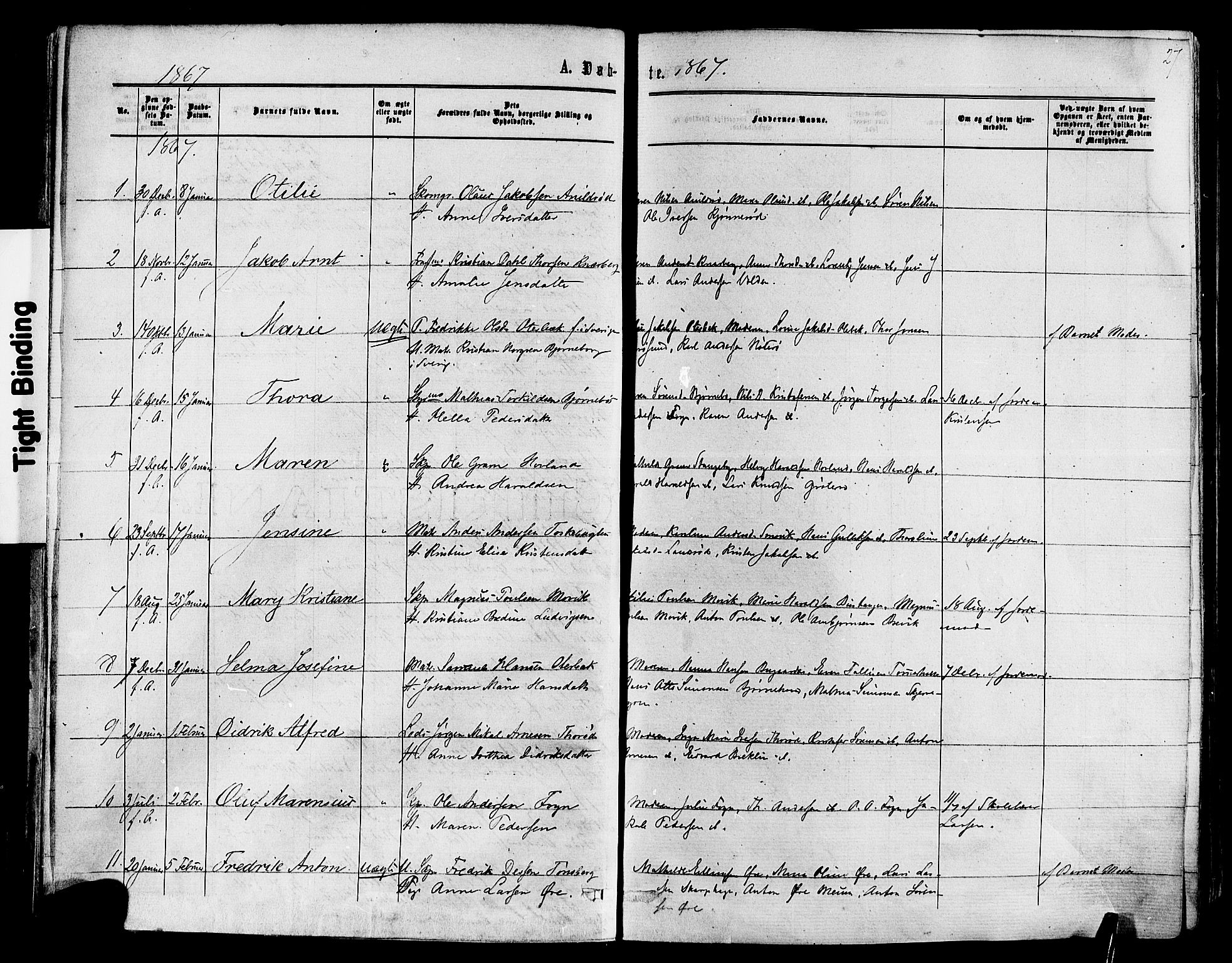 Nøtterøy kirkebøker, SAKO/A-354/F/Fa/L0007: Parish register (official) no. I 7, 1865-1877, p. 27