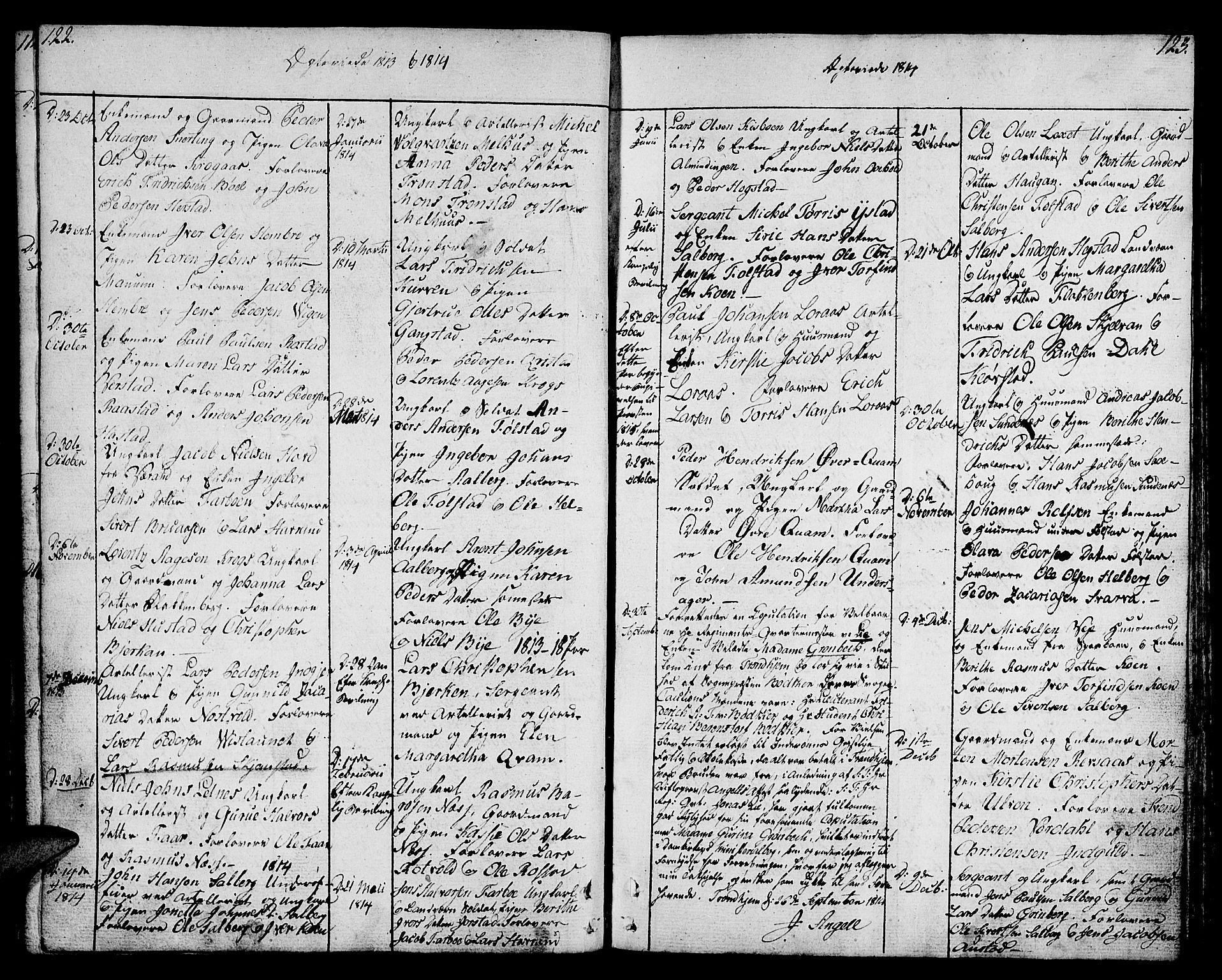 Ministerialprotokoller, klokkerbøker og fødselsregistre - Nord-Trøndelag, SAT/A-1458/730/L0274: Parish register (official) no. 730A03, 1802-1816, p. 122-123