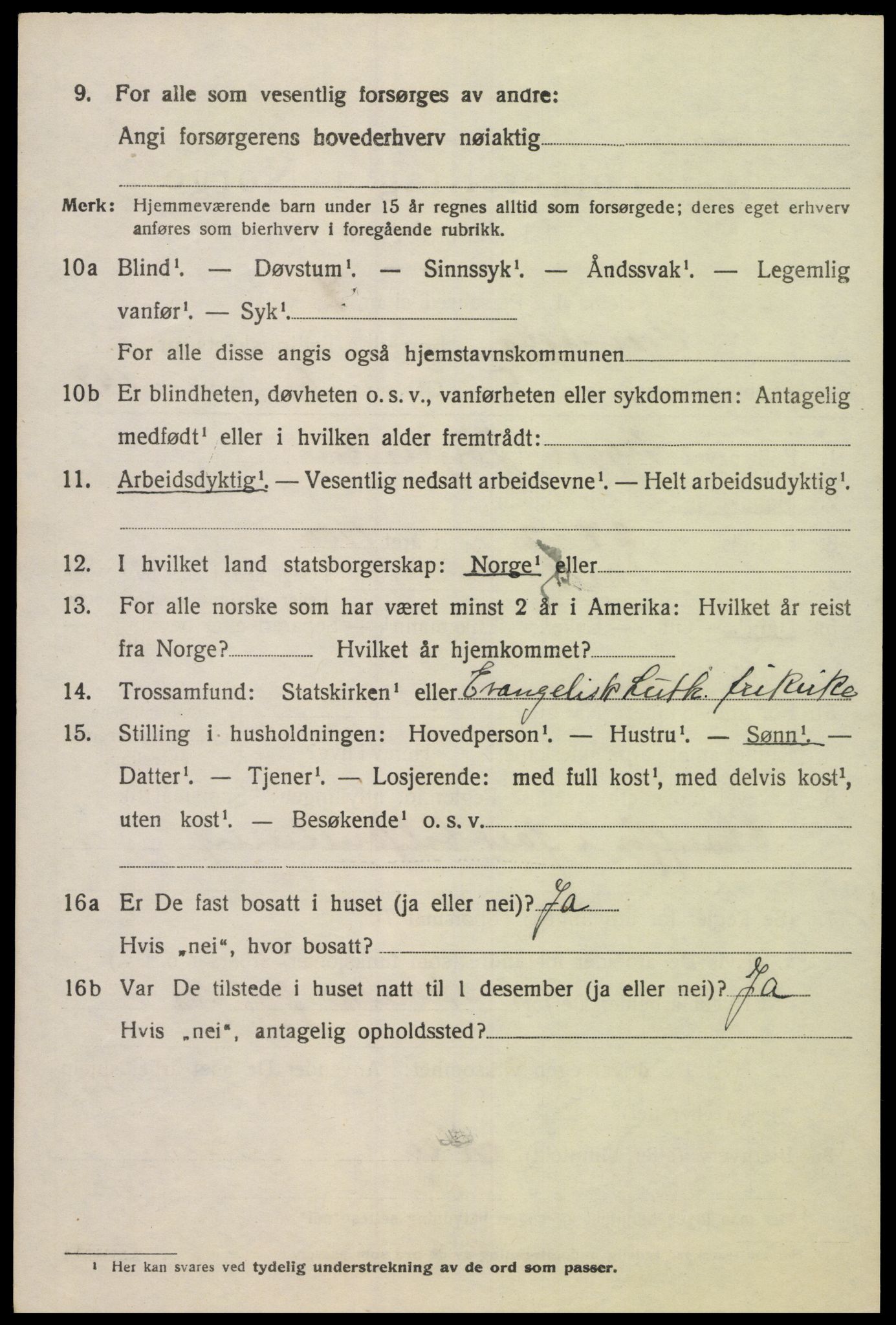 SAK, 1920 census for Vennesla, 1920, p. 4809