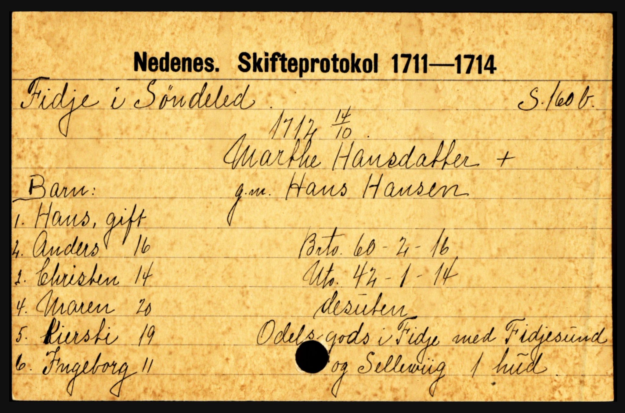 Nedenes sorenskriveri før 1824, SAK/1221-0007/H, p. 6635