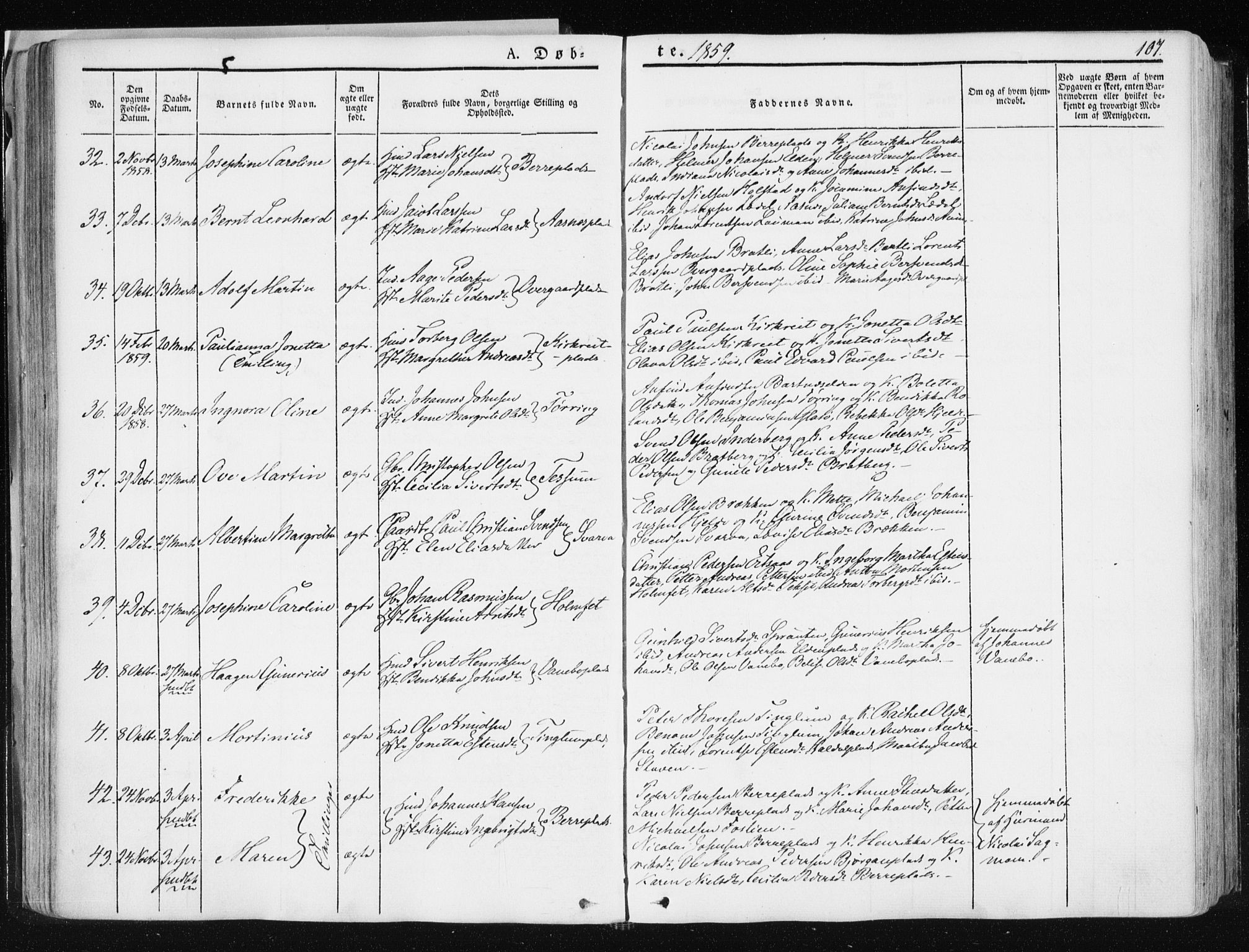 Ministerialprotokoller, klokkerbøker og fødselsregistre - Nord-Trøndelag, SAT/A-1458/741/L0393: Parish register (official) no. 741A07, 1849-1863, p. 107