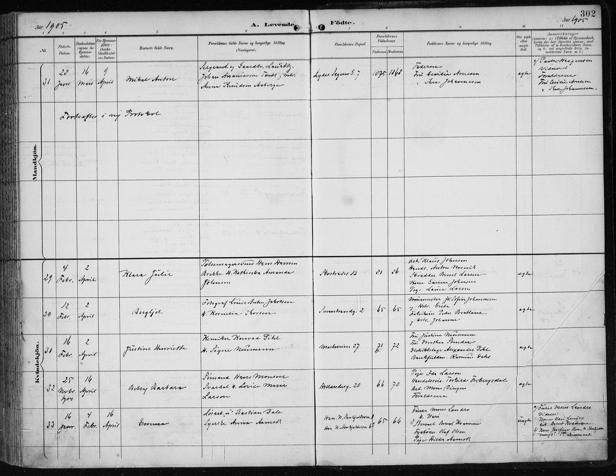 Korskirken sokneprestembete, AV/SAB-A-76101/H/Hab: Parish register (copy) no. B 10, 1896-1905, p. 302