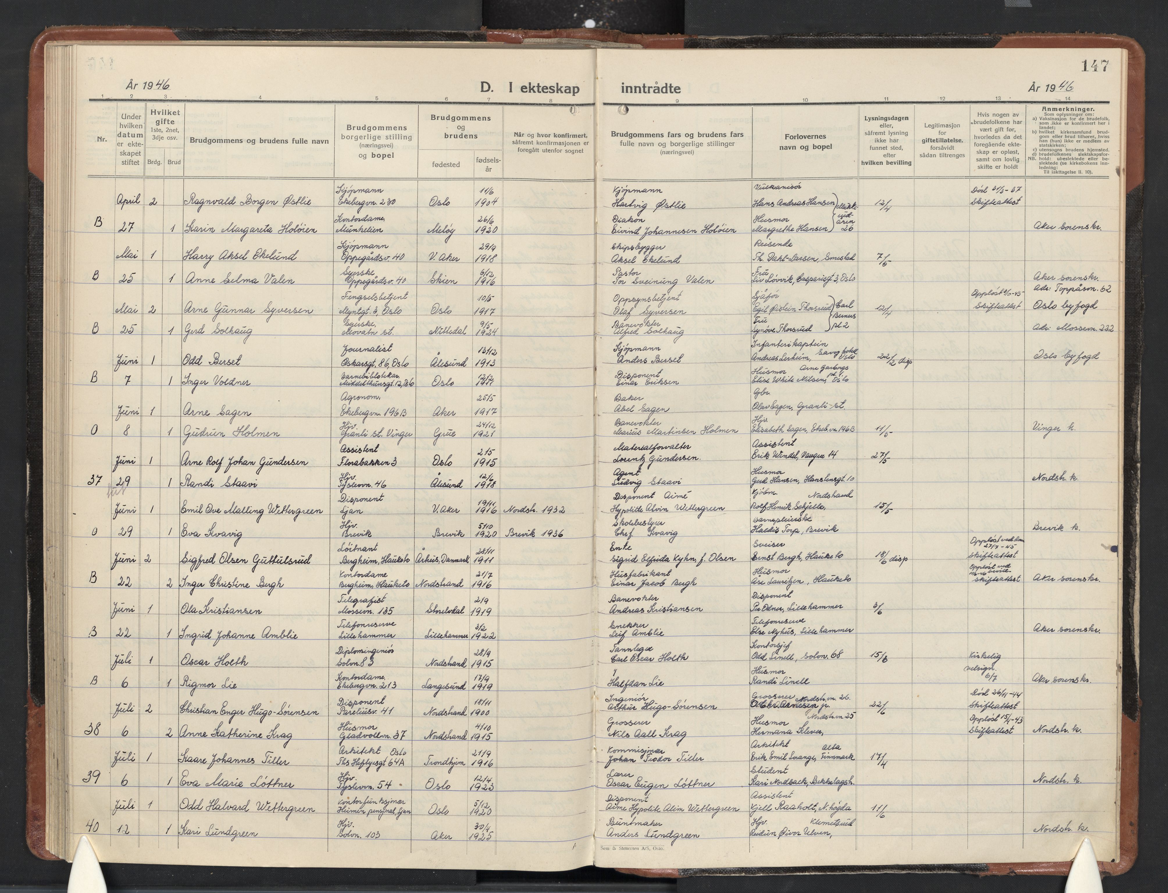 Nordstrand prestekontor Kirkebøker, AV/SAO-A-10362a/F/Fa/L0007: Parish register (official) no. 7, 1930-1947, p. 147