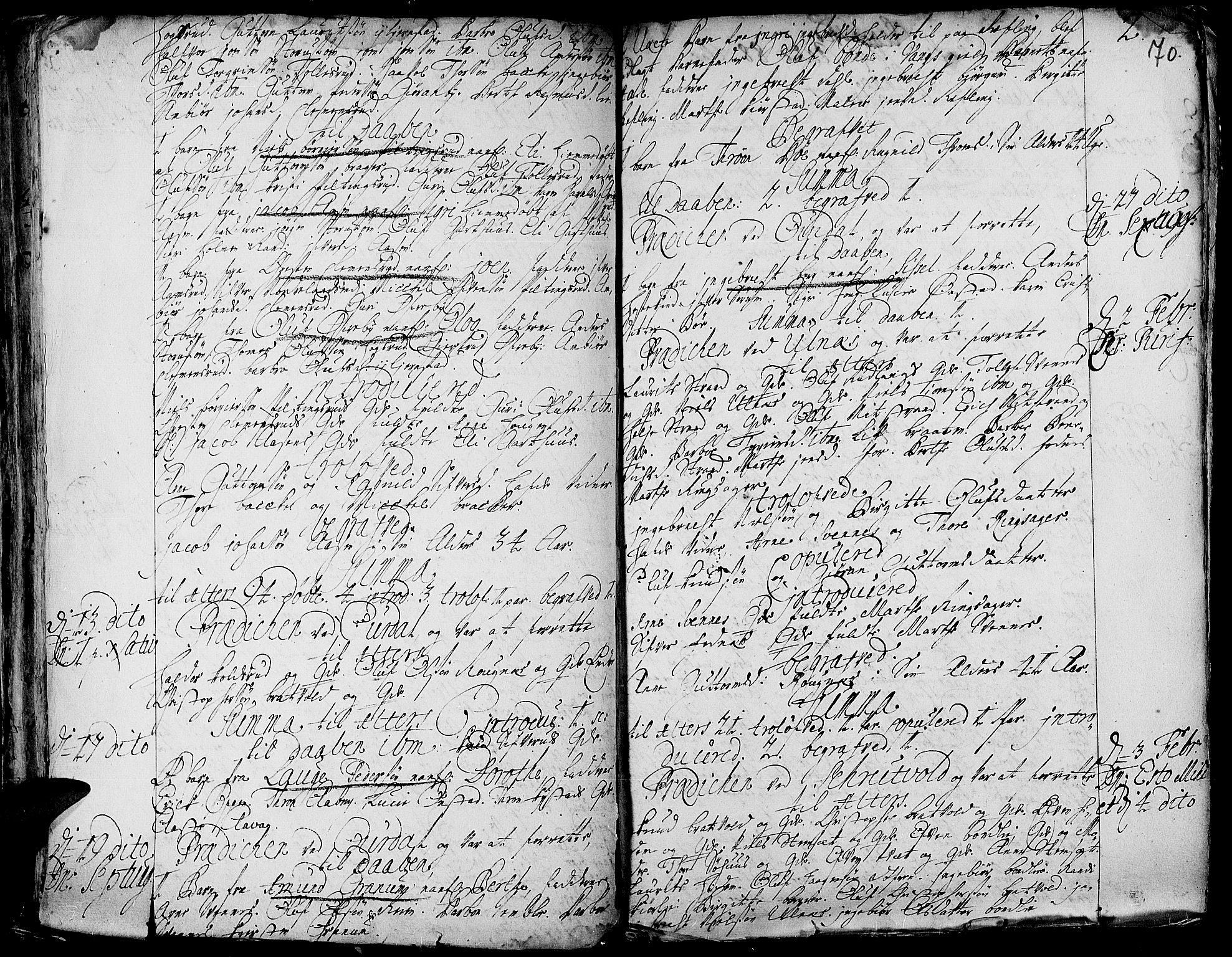 Aurdal prestekontor, SAH/PREST-126/H/Ha/Haa/L0001: Parish register (official) no. 1-3, 1692-1730, p. 70