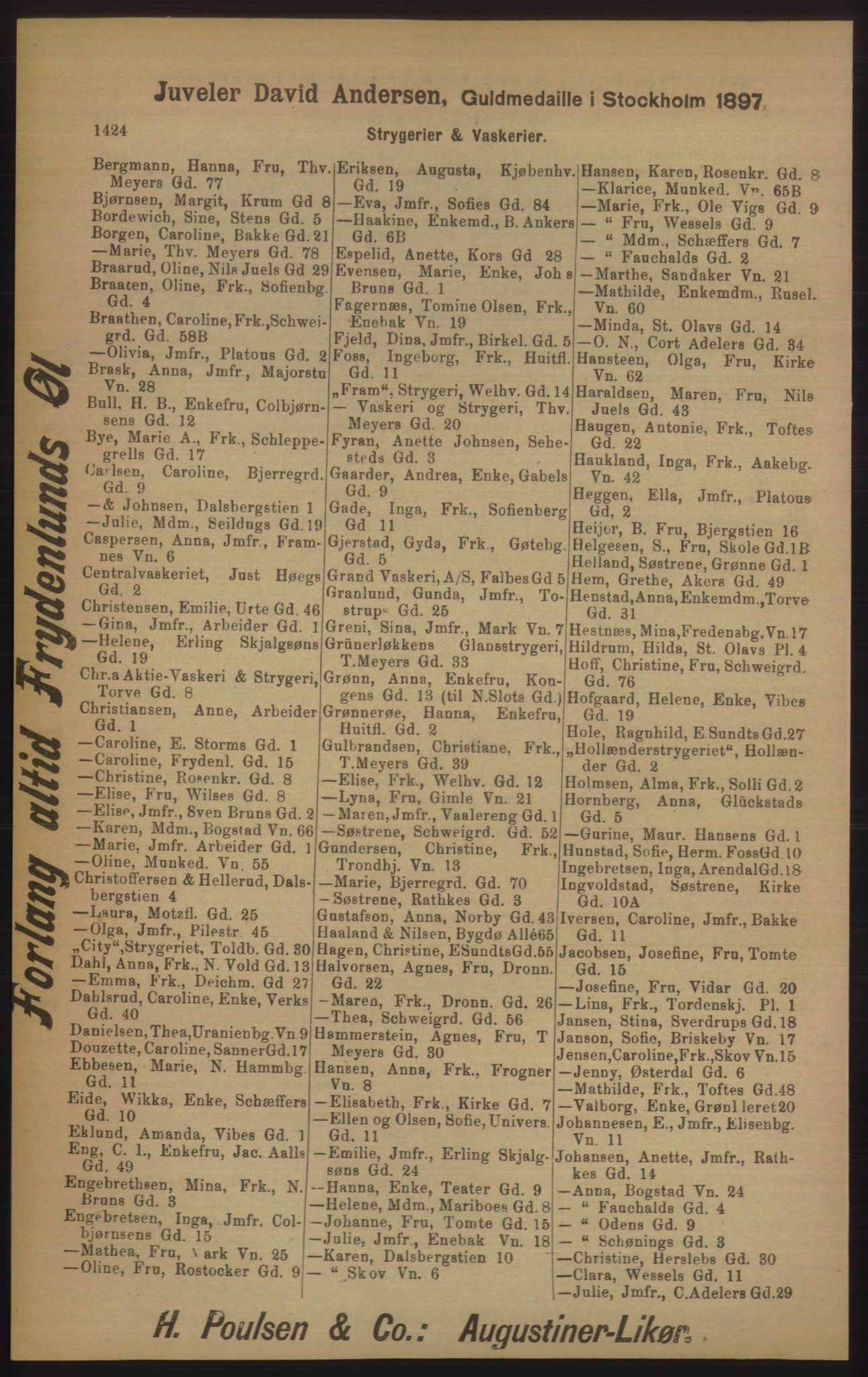 Kristiania/Oslo adressebok, PUBL/-, 1905, p. 1424