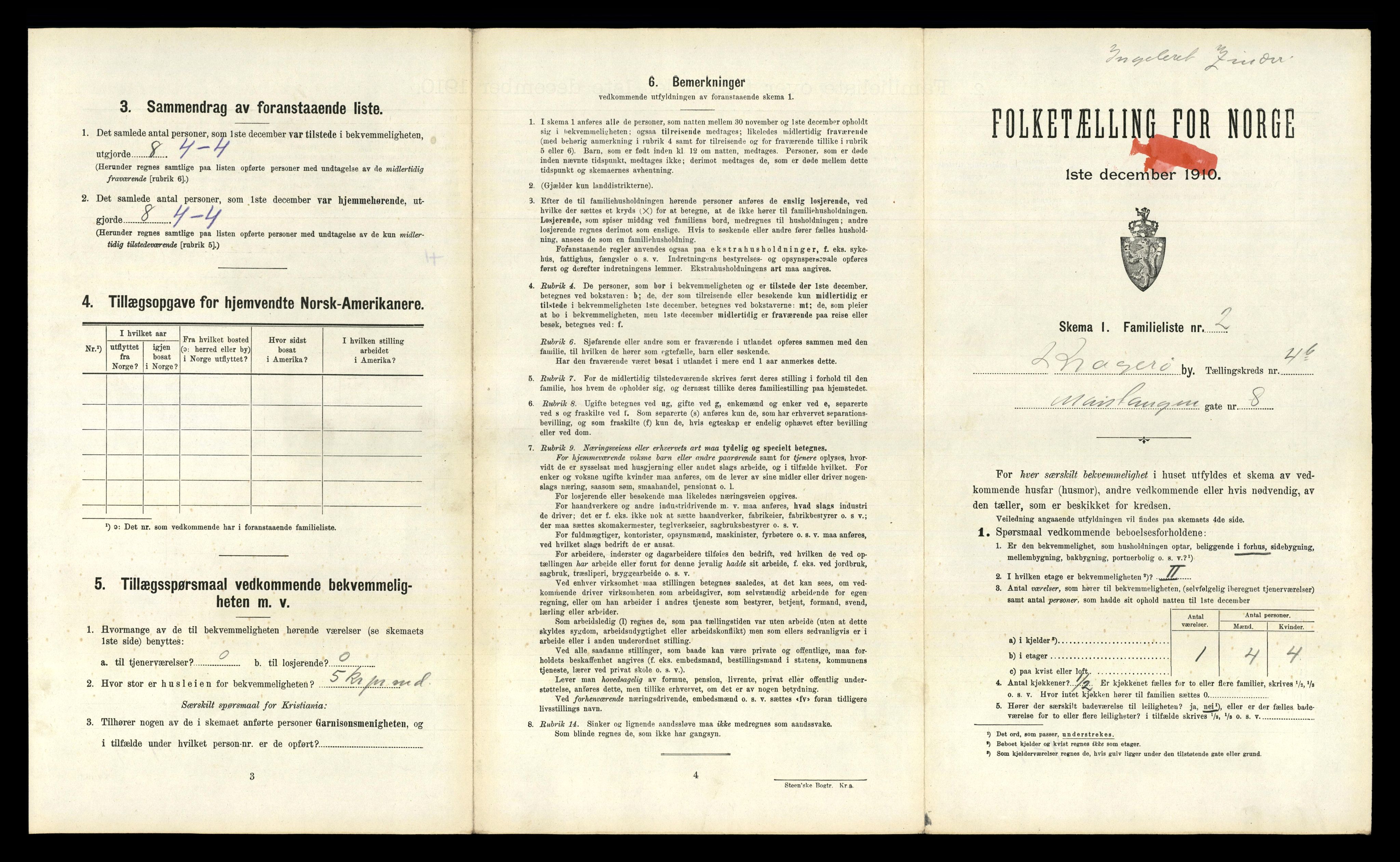 RA, 1910 census for Kragerø, 1910, p. 3916