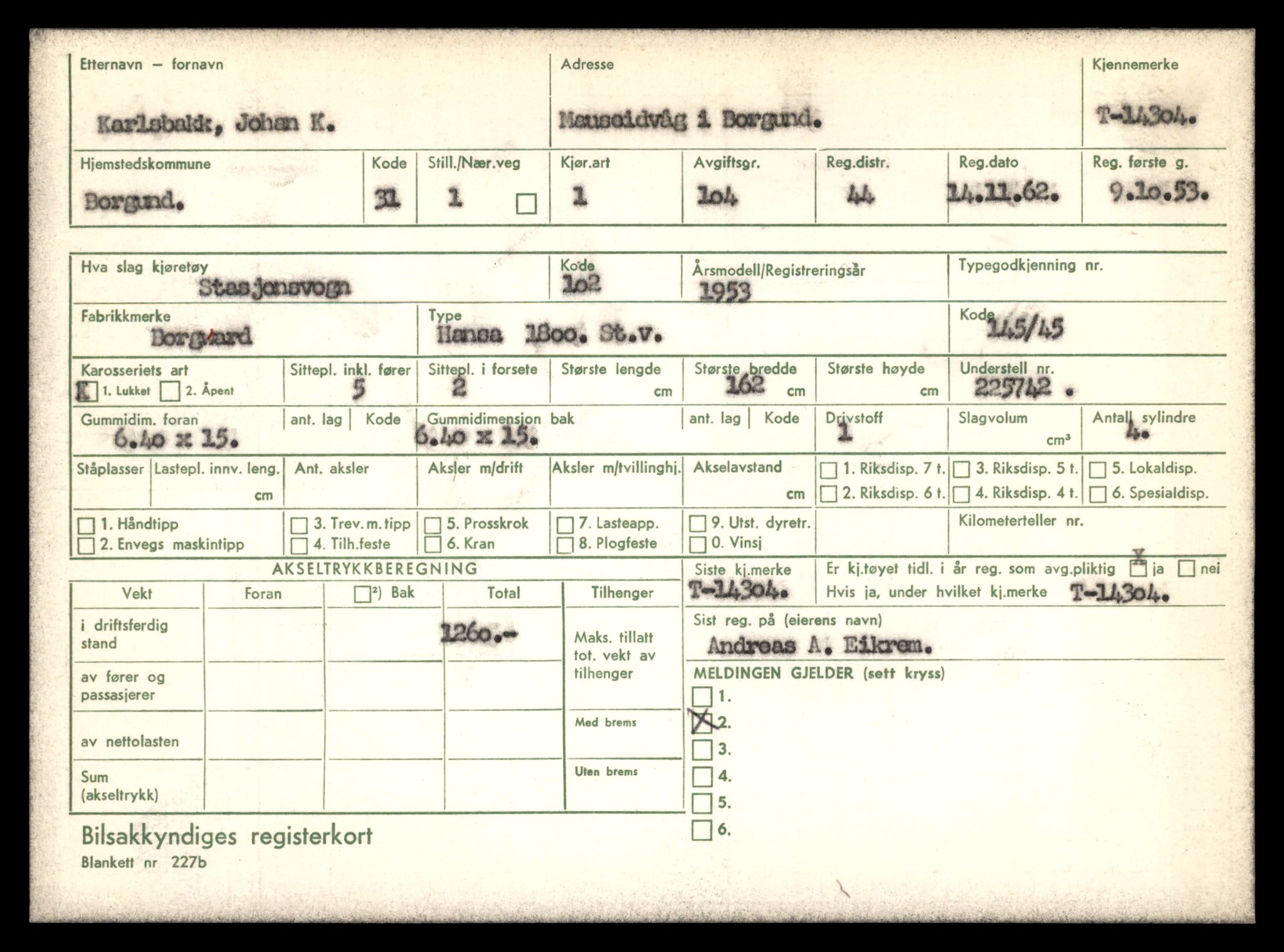 Møre og Romsdal vegkontor - Ålesund trafikkstasjon, AV/SAT-A-4099/F/Fe/L0044: Registreringskort for kjøretøy T 14205 - T 14319, 1927-1998, p. 2853