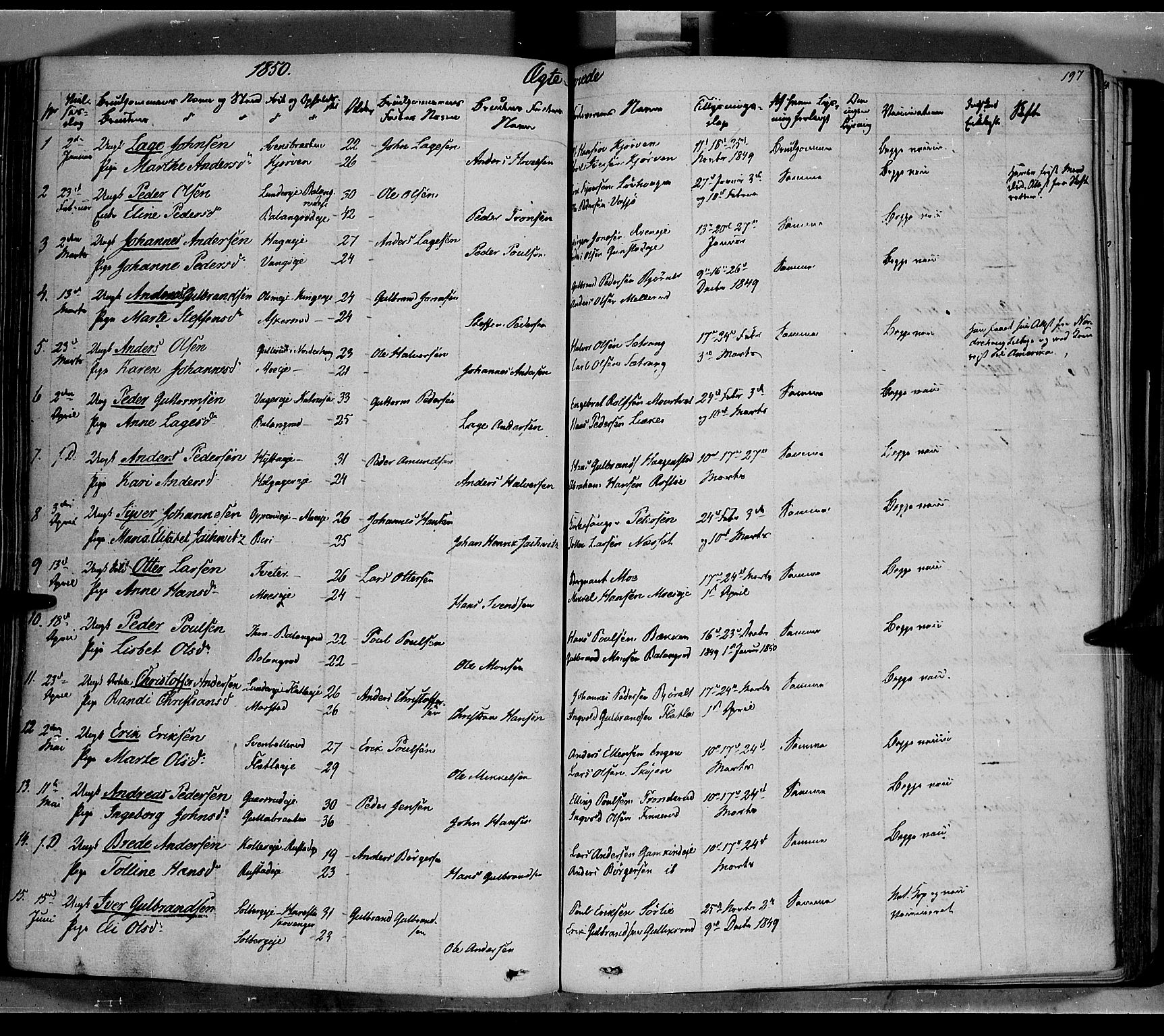 Jevnaker prestekontor, SAH/PREST-116/H/Ha/Haa/L0006: Parish register (official) no. 6, 1837-1857, p. 197