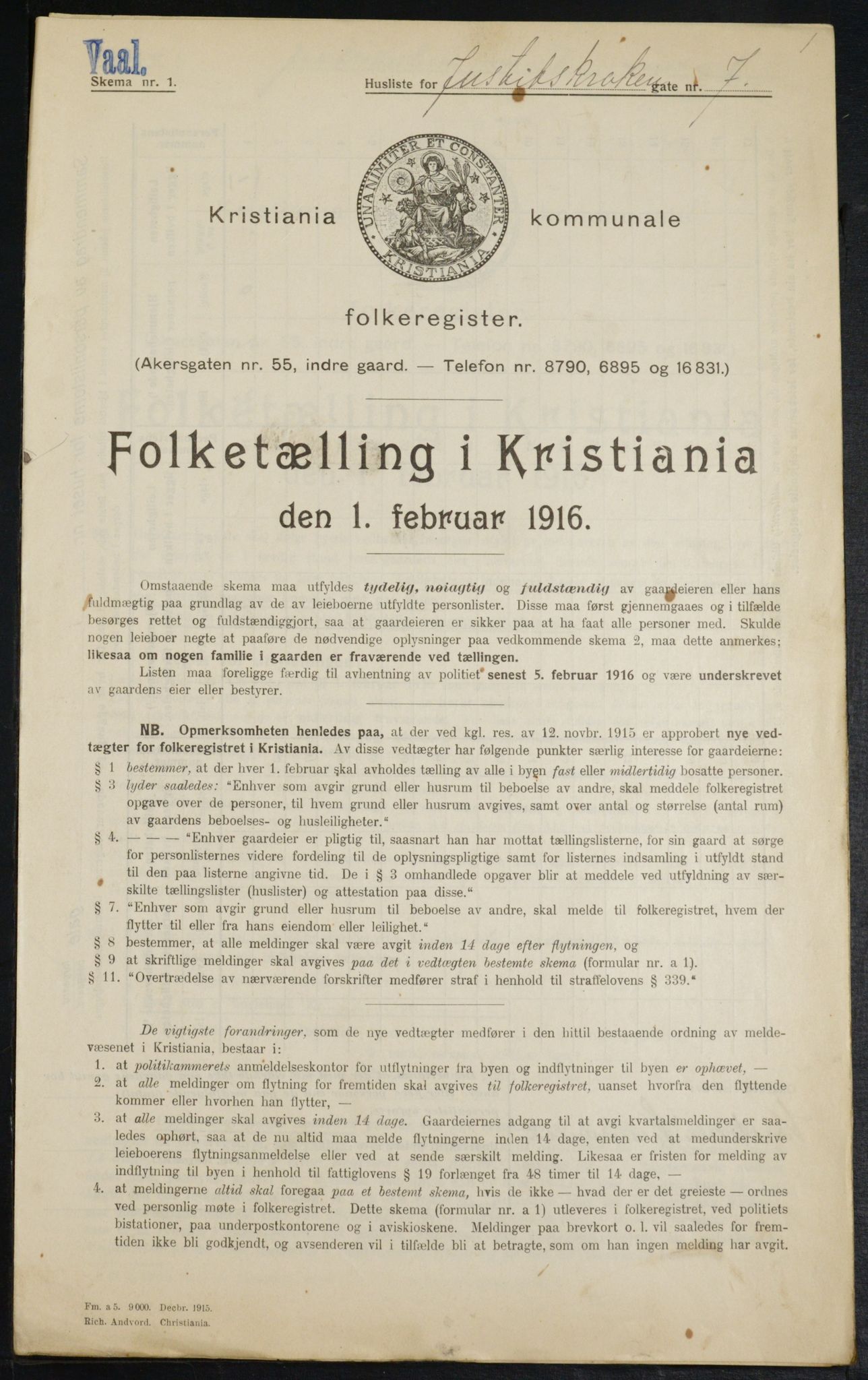 OBA, Municipal Census 1916 for Kristiania, 1916, p. 48786