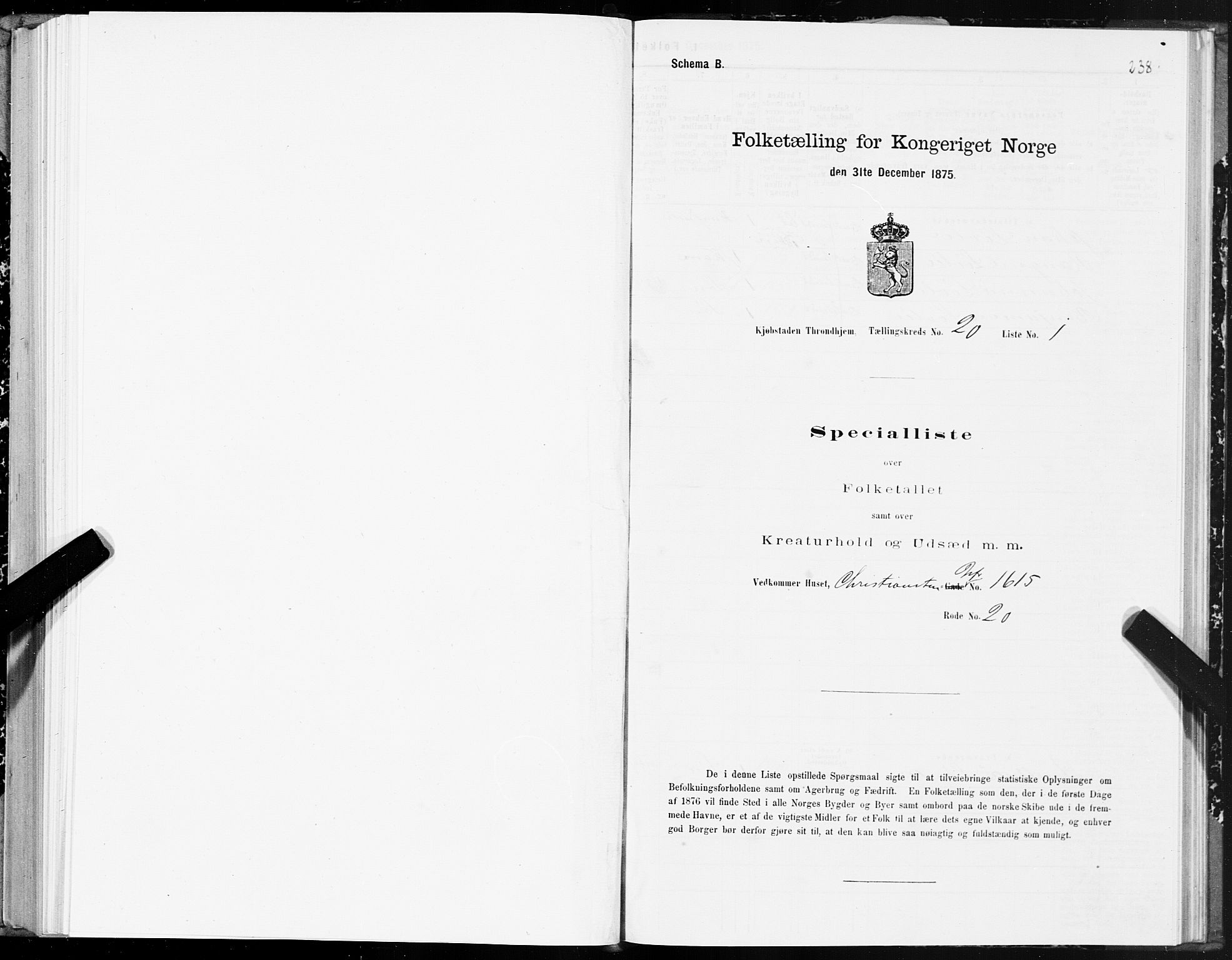 SAT, 1875 census for 1601 Trondheim, 1875, p. 10238