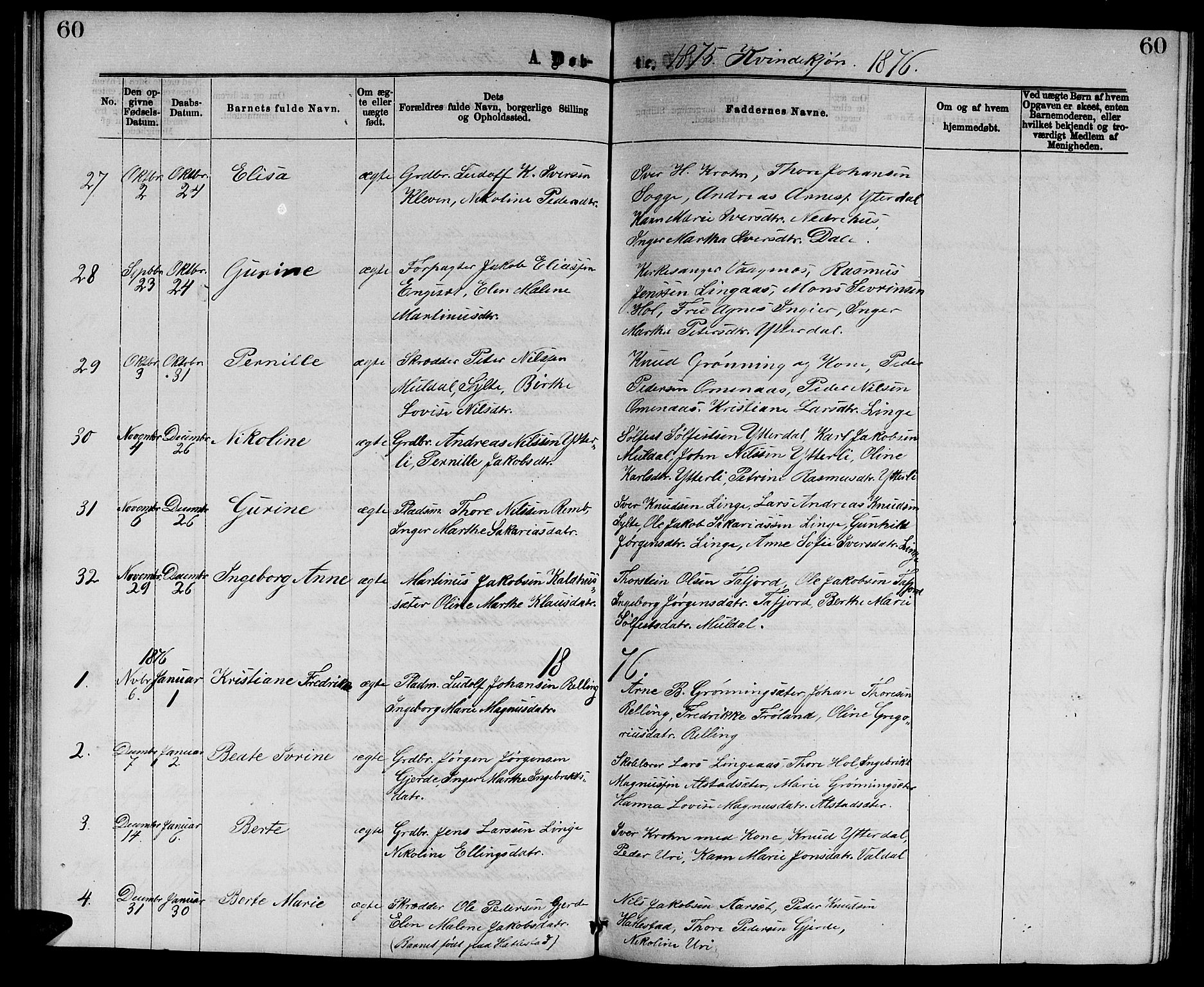 Ministerialprotokoller, klokkerbøker og fødselsregistre - Møre og Romsdal, AV/SAT-A-1454/519/L0262: Parish register (copy) no. 519C03, 1866-1884, p. 60