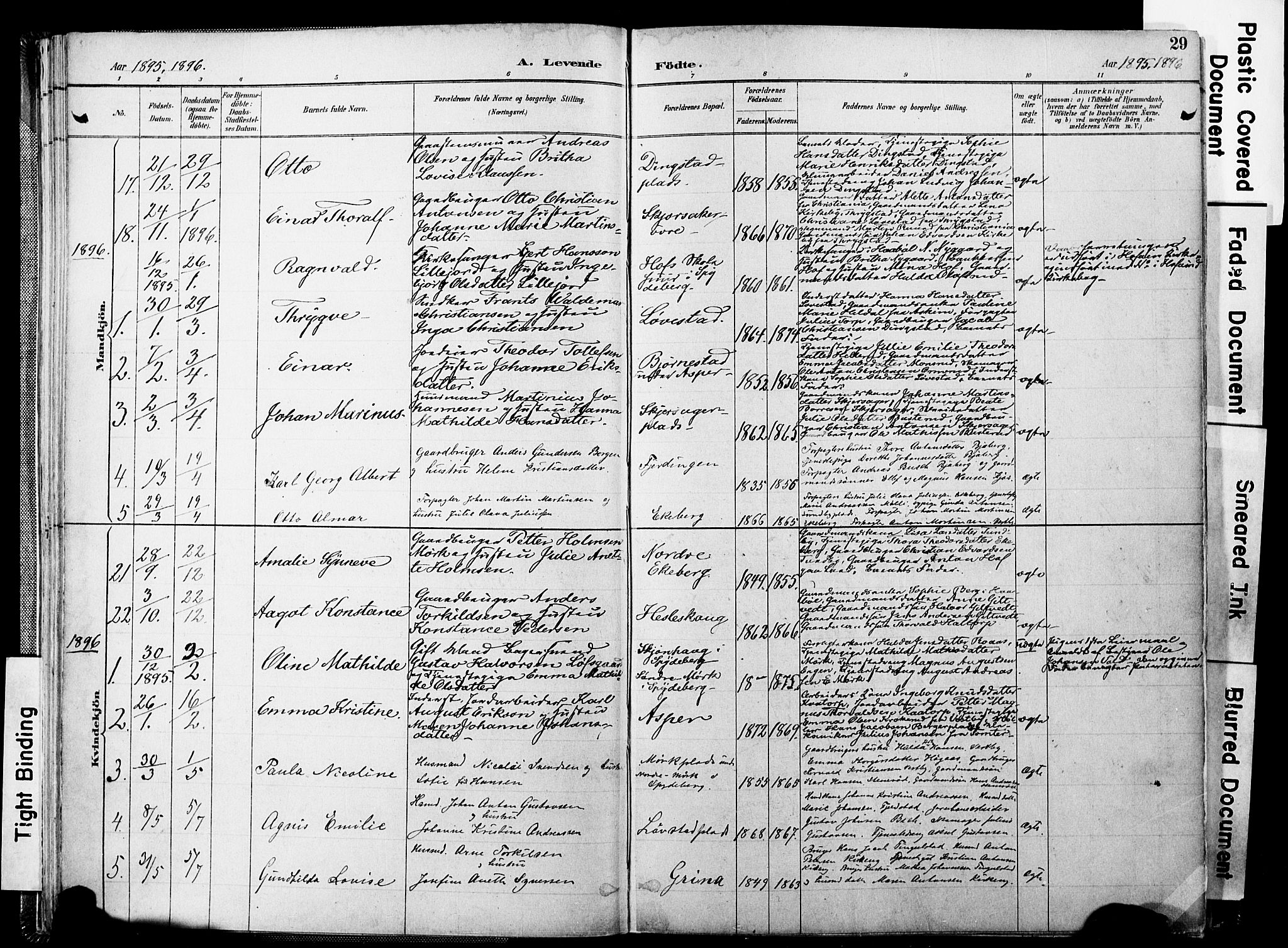 Spydeberg prestekontor Kirkebøker, SAO/A-10924/F/Fa/L0008: Parish register (official) no. I 8, 1886-1900, p. 29