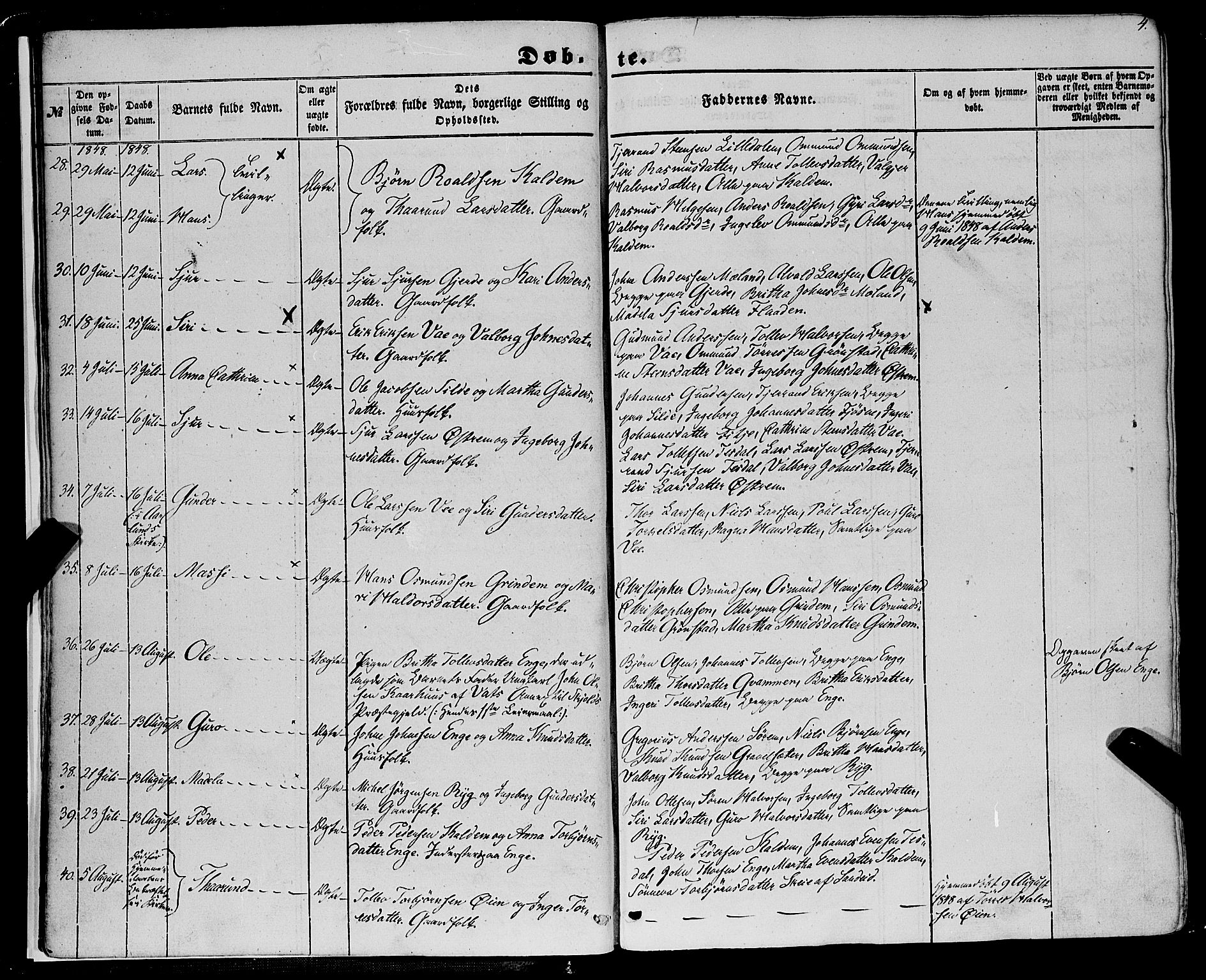 Etne sokneprestembete, SAB/A-75001/H/Haa: Parish register (official) no. A 8, 1848-1862, p. 4