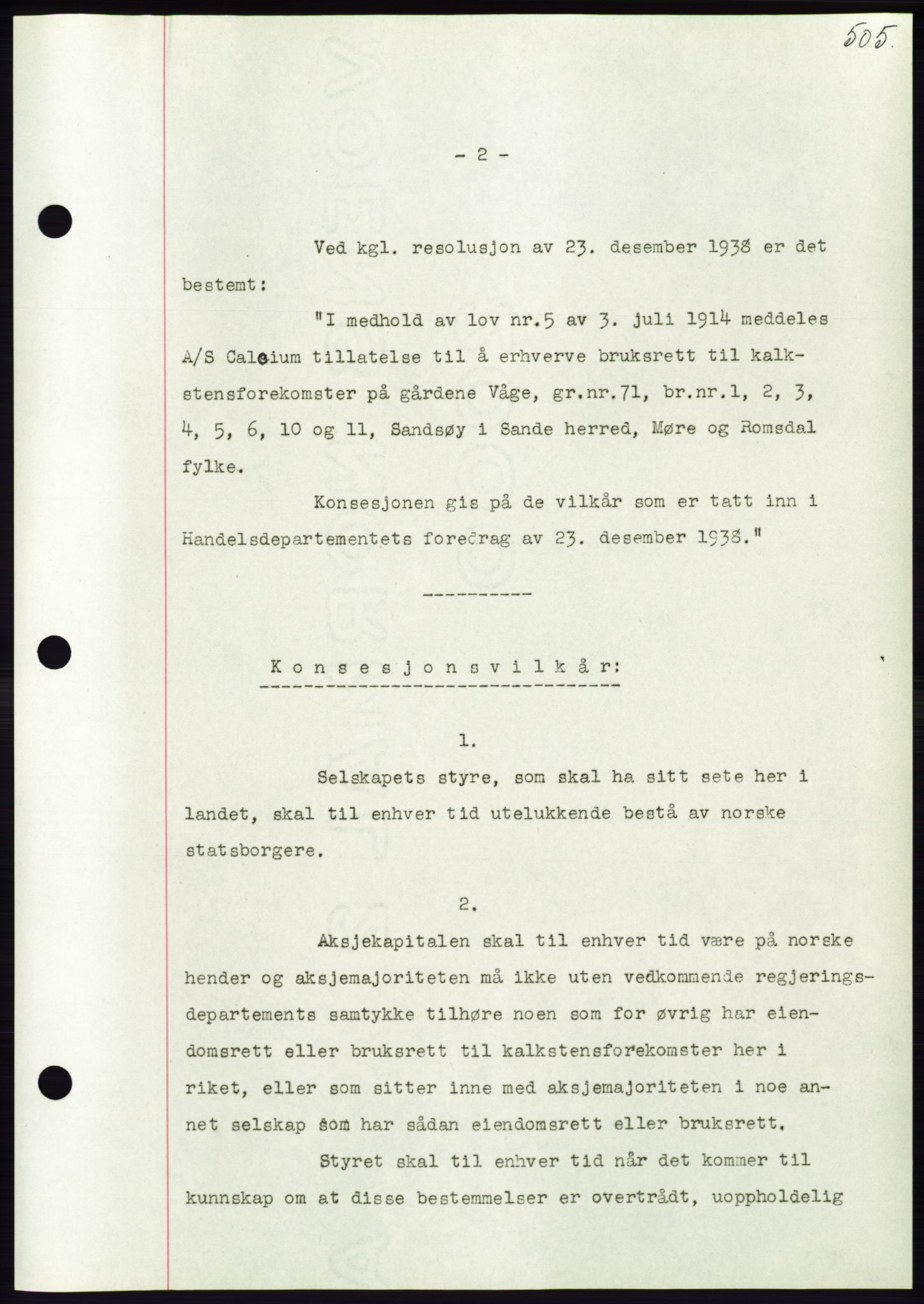 Søre Sunnmøre sorenskriveri, AV/SAT-A-4122/1/2/2C/L0067: Mortgage book no. 61, 1938-1939, Diary no: : 501/1939