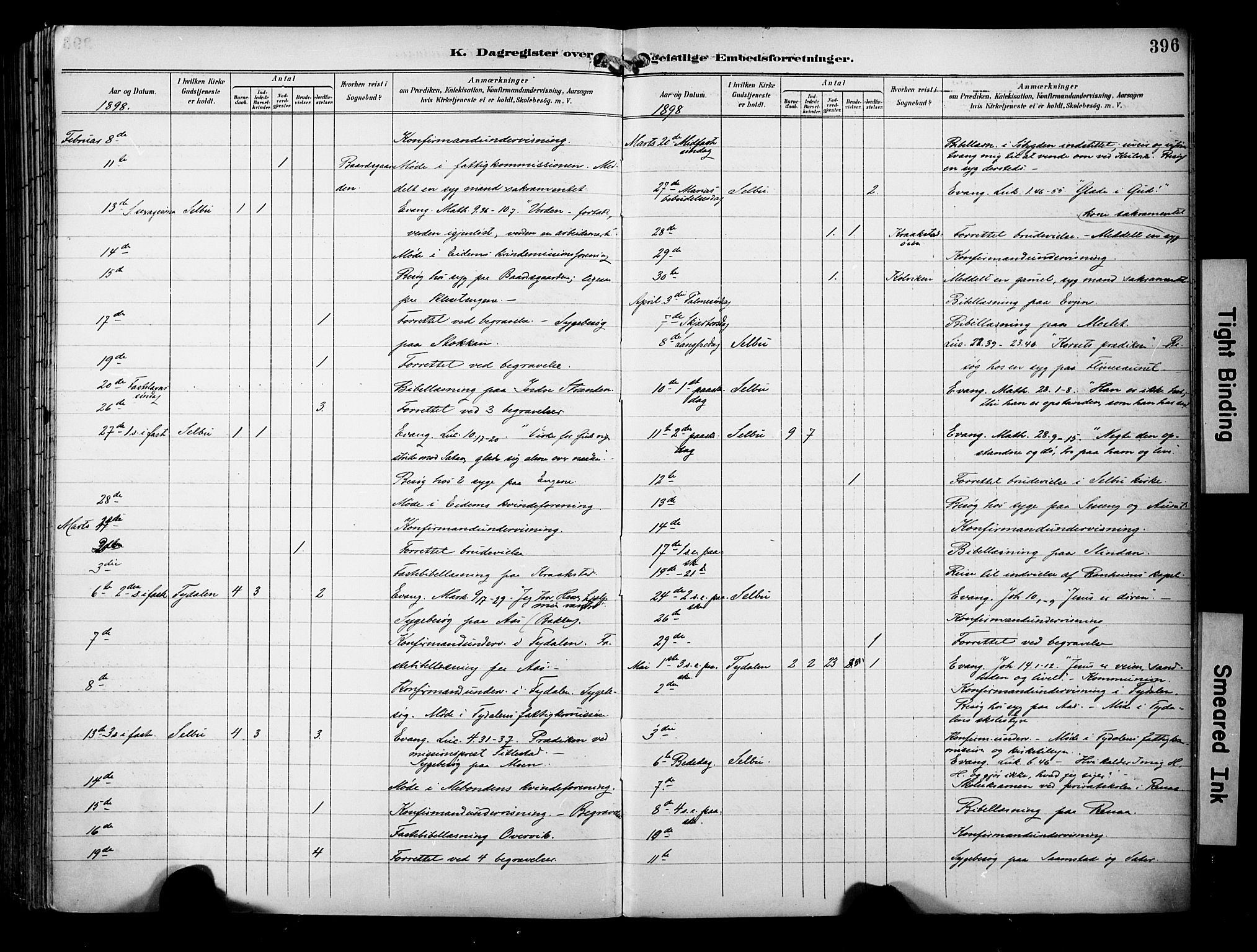 Ministerialprotokoller, klokkerbøker og fødselsregistre - Sør-Trøndelag, AV/SAT-A-1456/695/L1149: Parish register (official) no. 695A09, 1891-1902, p. 396