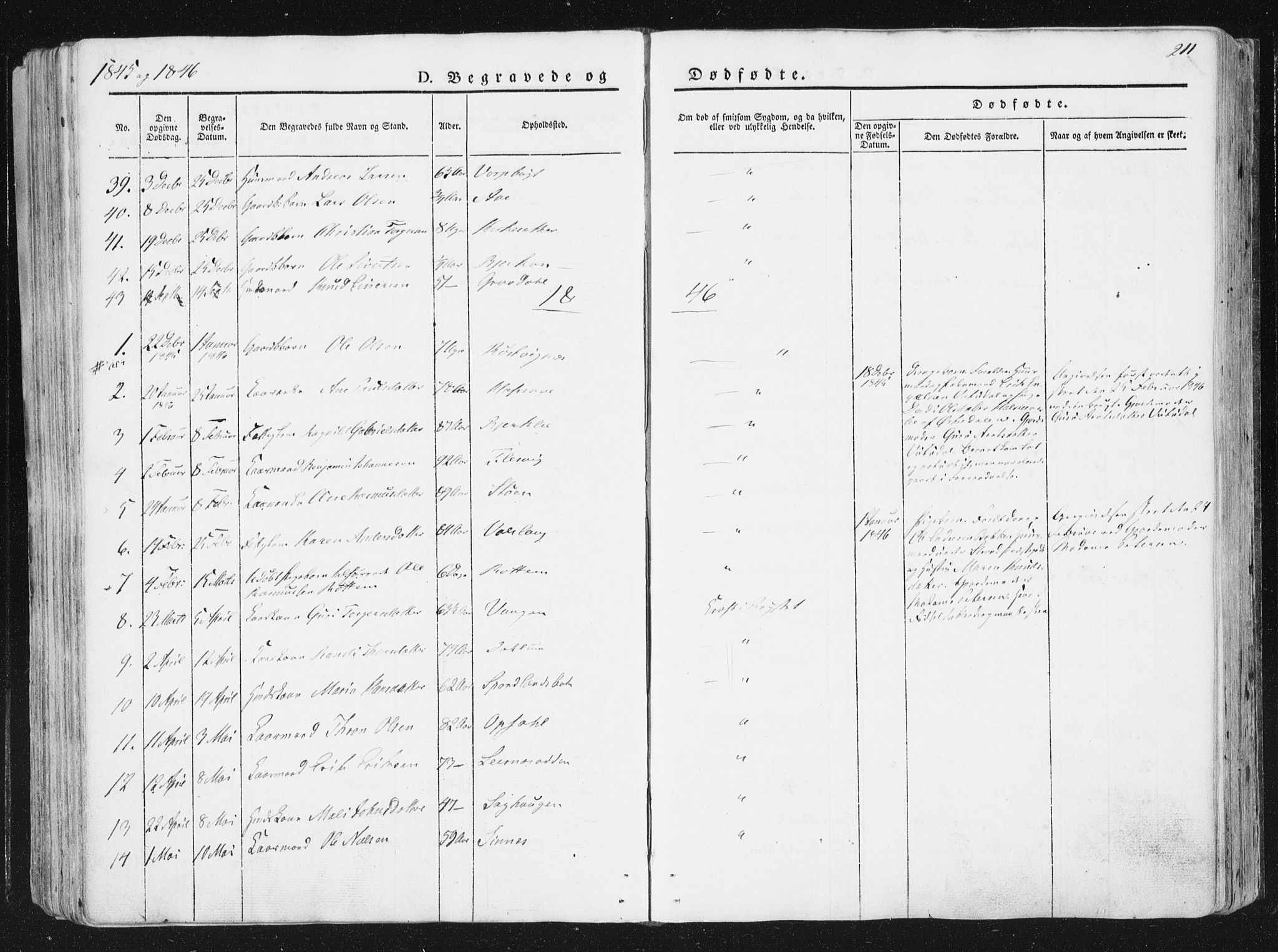 Ministerialprotokoller, klokkerbøker og fødselsregistre - Sør-Trøndelag, AV/SAT-A-1456/630/L0493: Parish register (official) no. 630A06, 1841-1851, p. 211