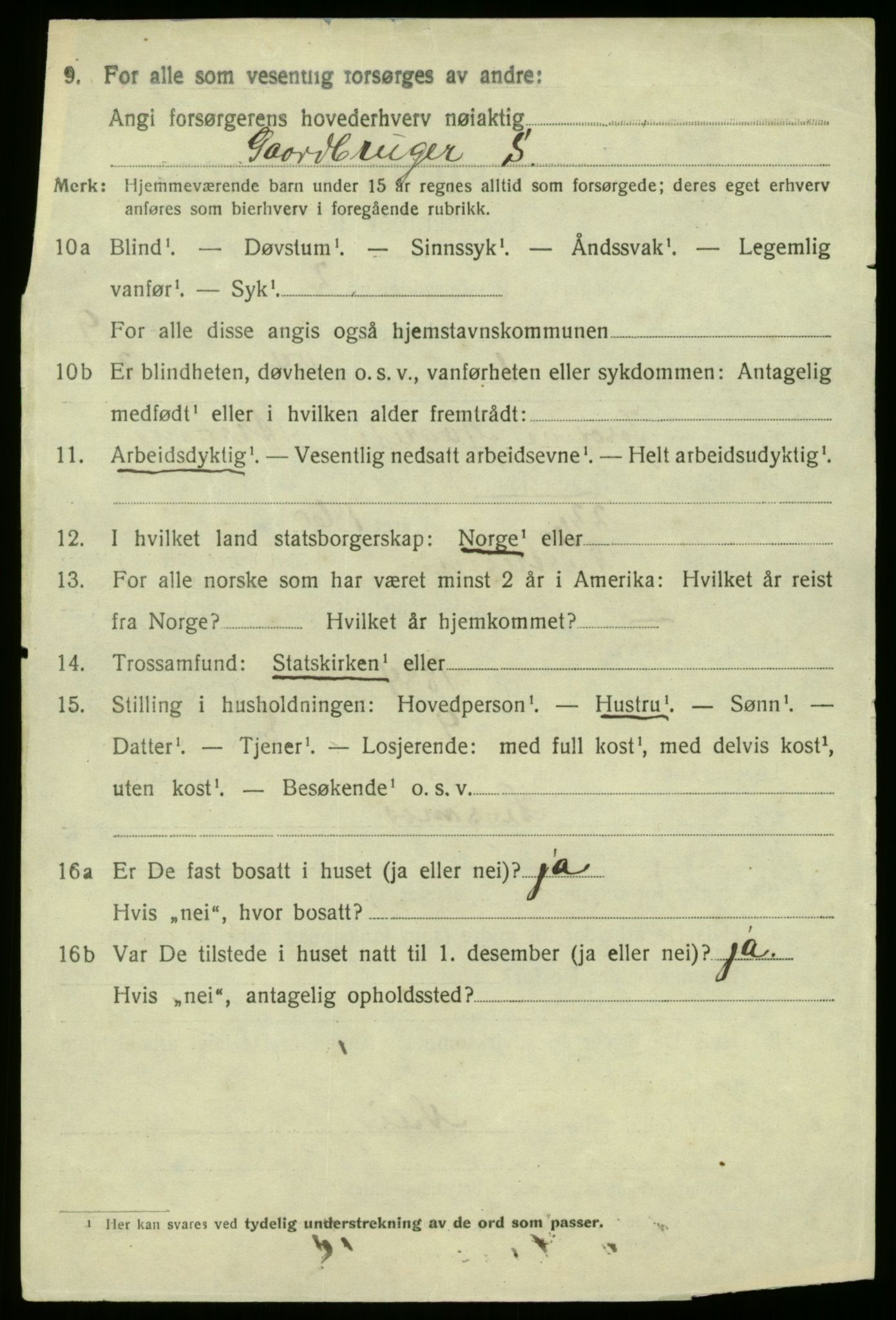 SAB, 1920 census for Austrheim, 1920, p. 3199