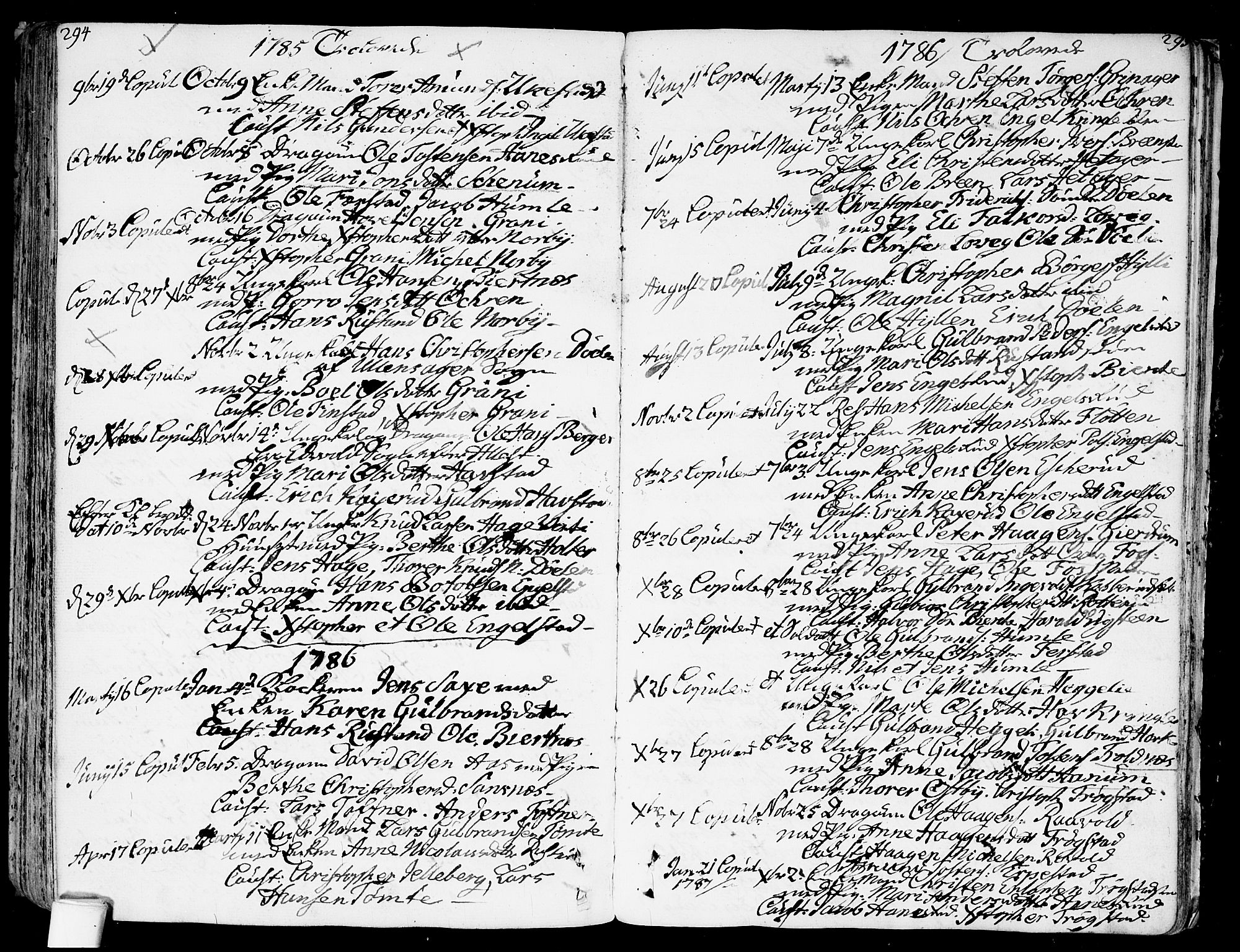 Nannestad prestekontor Kirkebøker, AV/SAO-A-10414a/F/Fa/L0007: Parish register (official) no. I 7, 1754-1791, p. 294-295