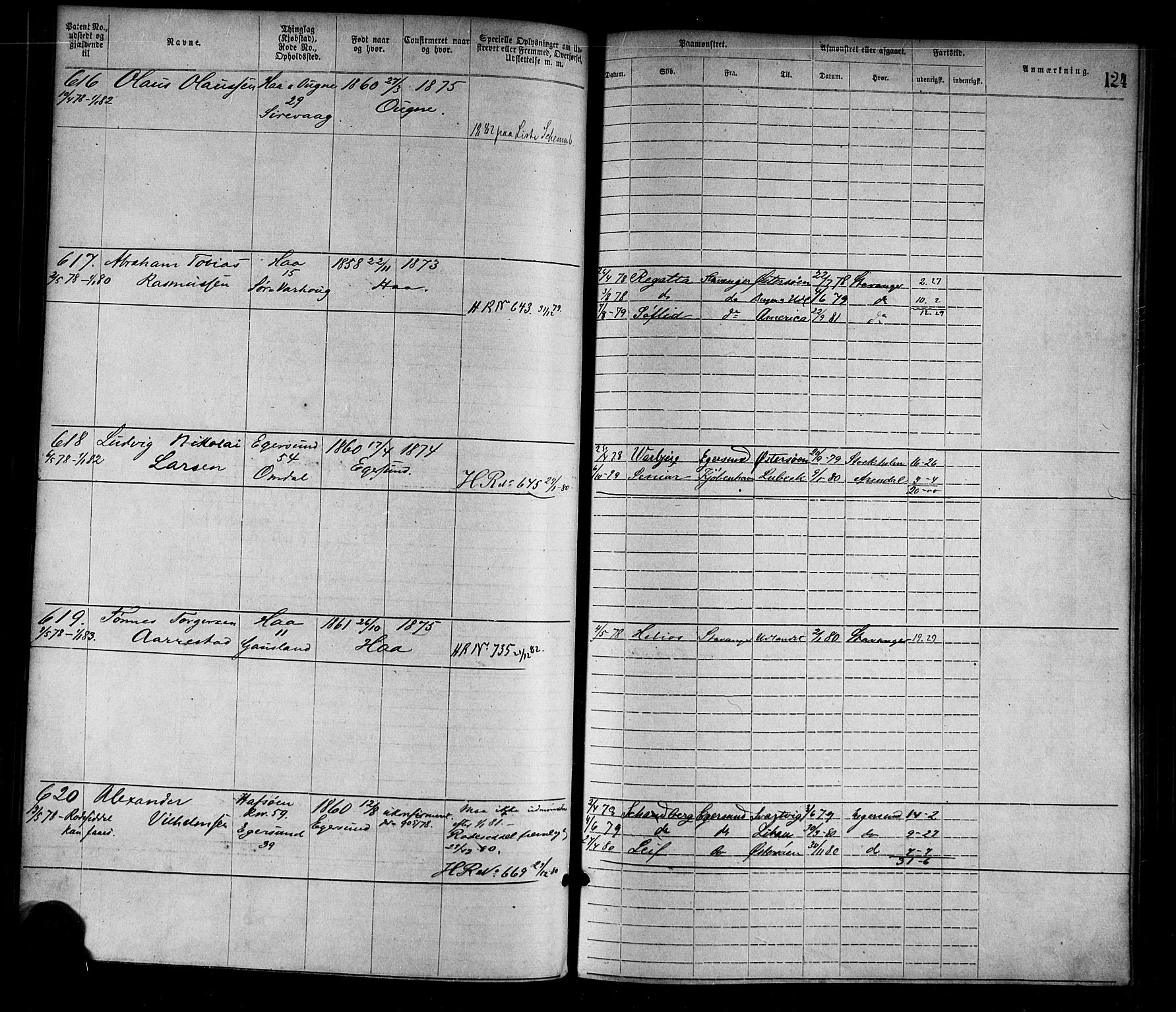 Egersund mønstringskrets, SAK/2031-0019/F/Fa/L0001: Annotasjonsrulle nr 1-1440 med register, O-1, 1869-1895, p. 141