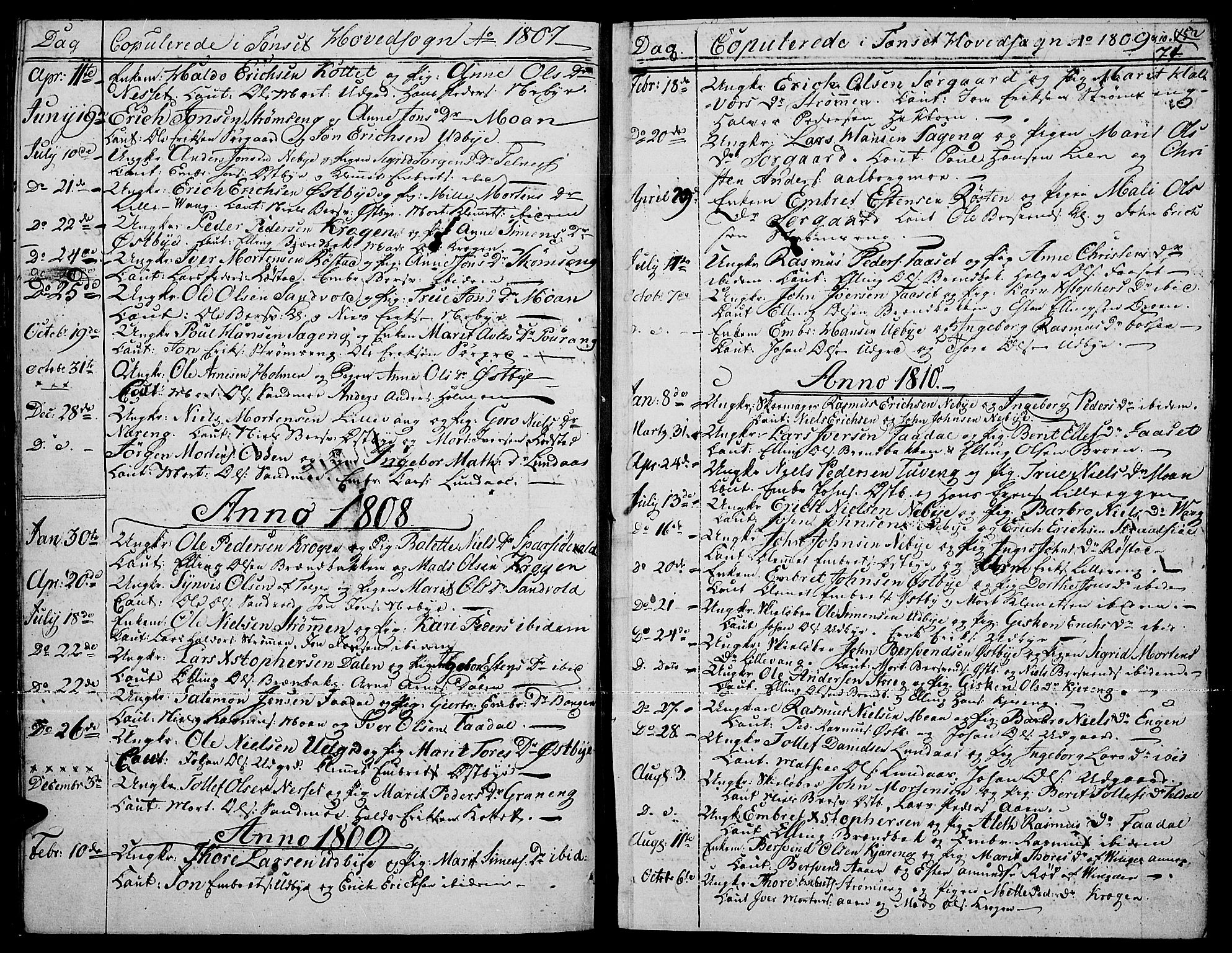 Tynset prestekontor, AV/SAH-PREST-058/H/Ha/Haa/L0015: Parish register (official) no. 15, 1801-1814, p. 74