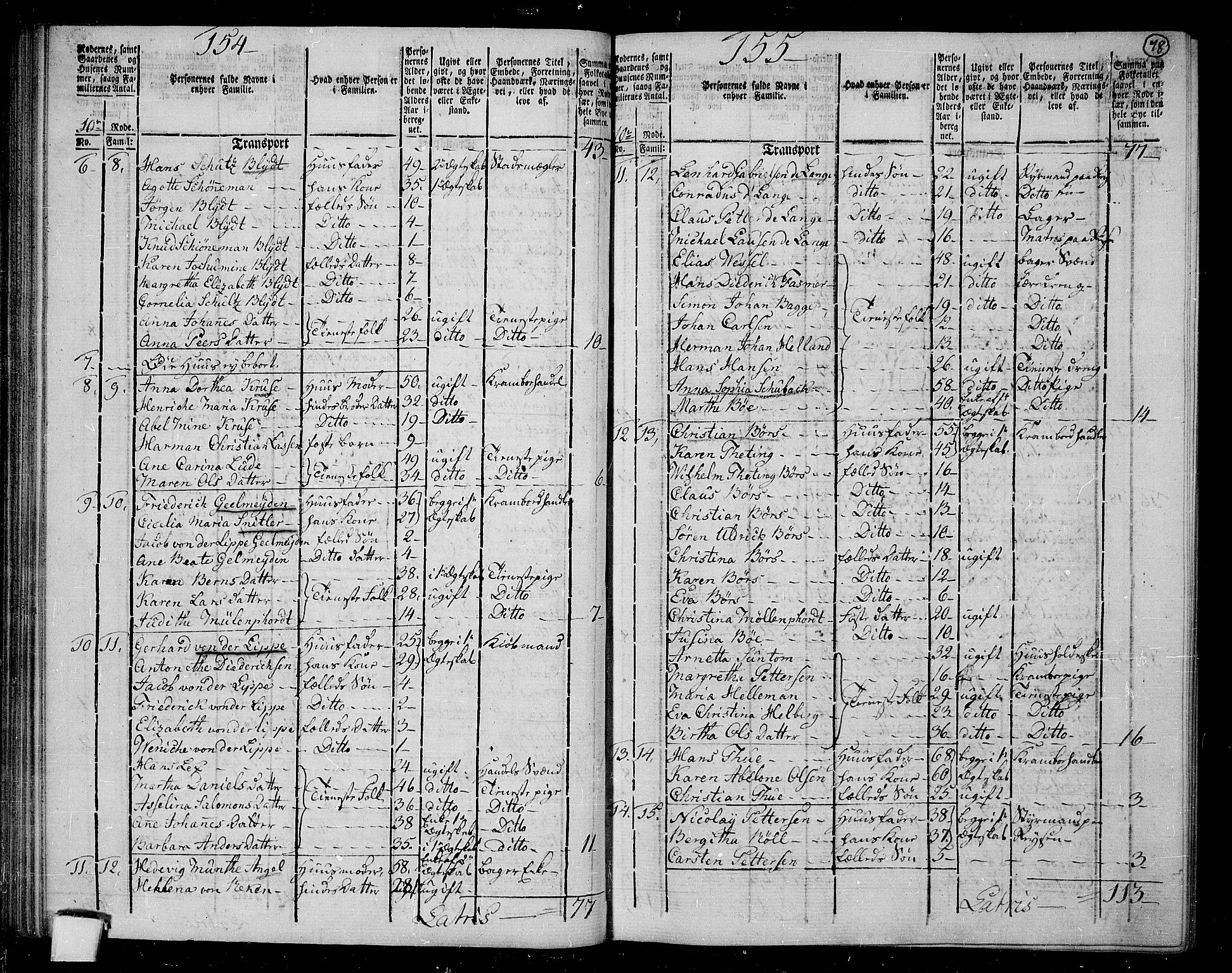RA, 1801 census for 1301 Bergen, 1801, p. 77b-78a