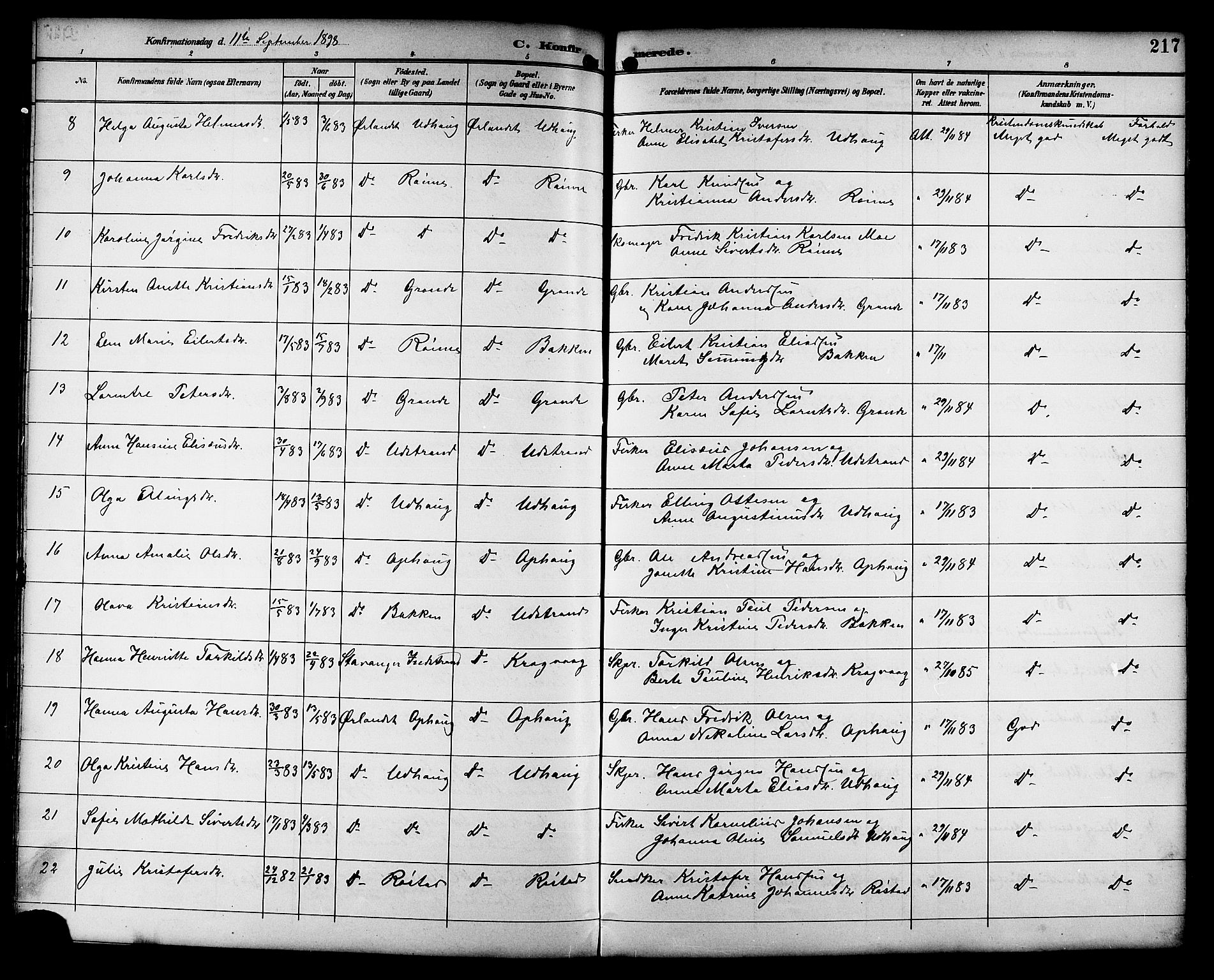 Ministerialprotokoller, klokkerbøker og fødselsregistre - Sør-Trøndelag, SAT/A-1456/659/L0746: Parish register (copy) no. 659C03, 1893-1912, p. 217