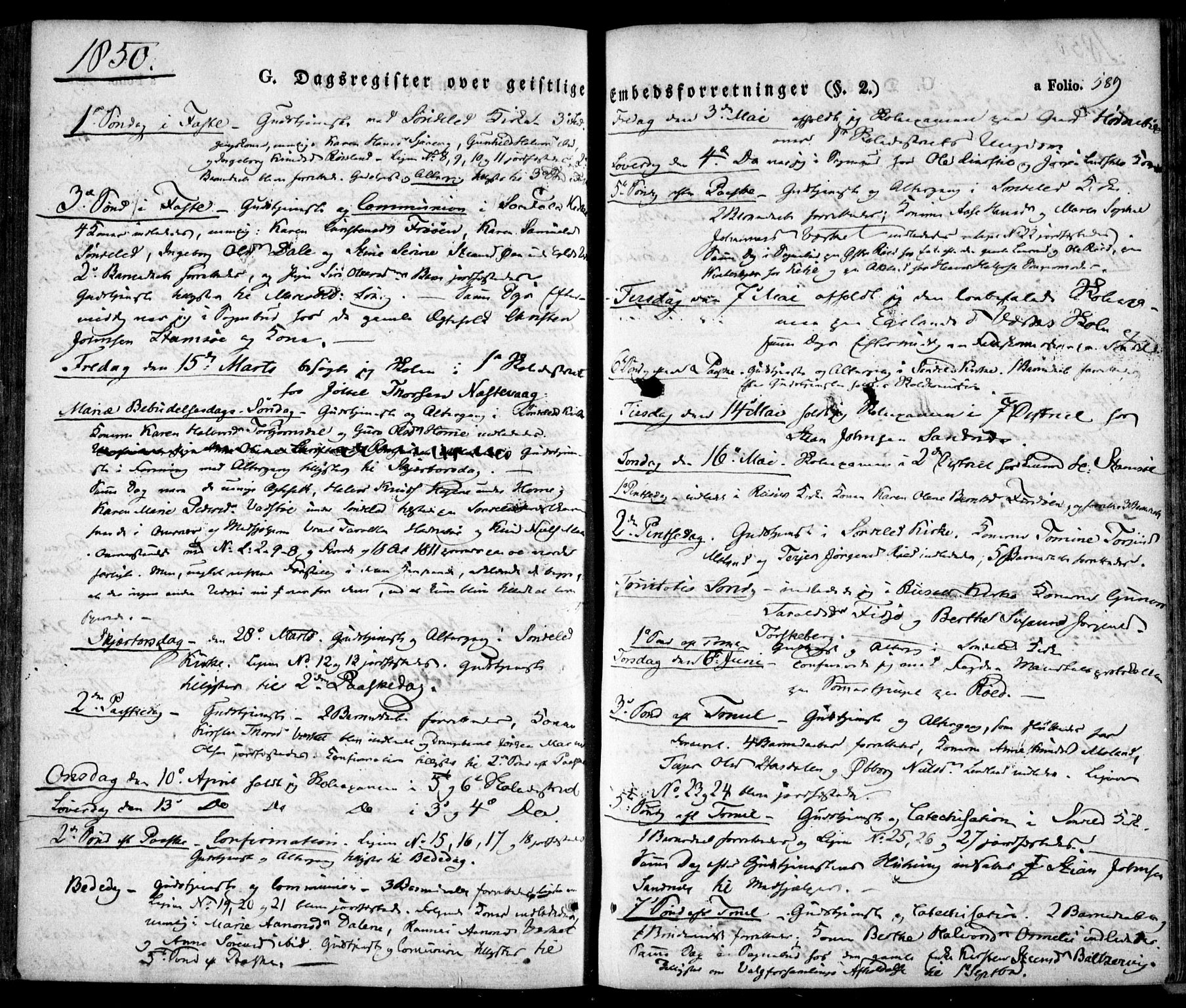 Søndeled sokneprestkontor, SAK/1111-0038/F/Fa/L0002: Parish register (official) no. A 2, 1839-1860, p. 589
