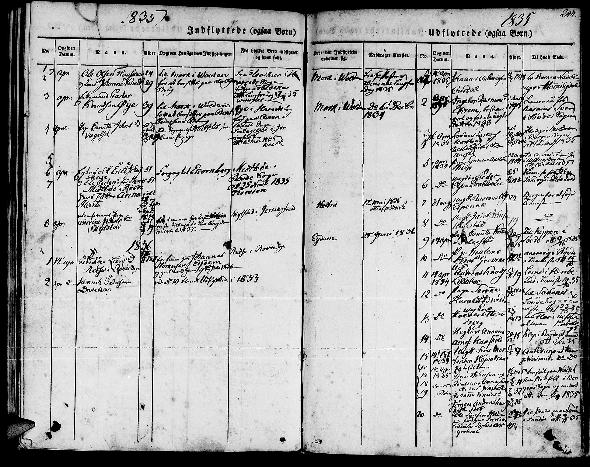 Ministerialprotokoller, klokkerbøker og fødselsregistre - Møre og Romsdal, AV/SAT-A-1454/511/L0139: Parish register (official) no. 511A06, 1831-1850, p. 244