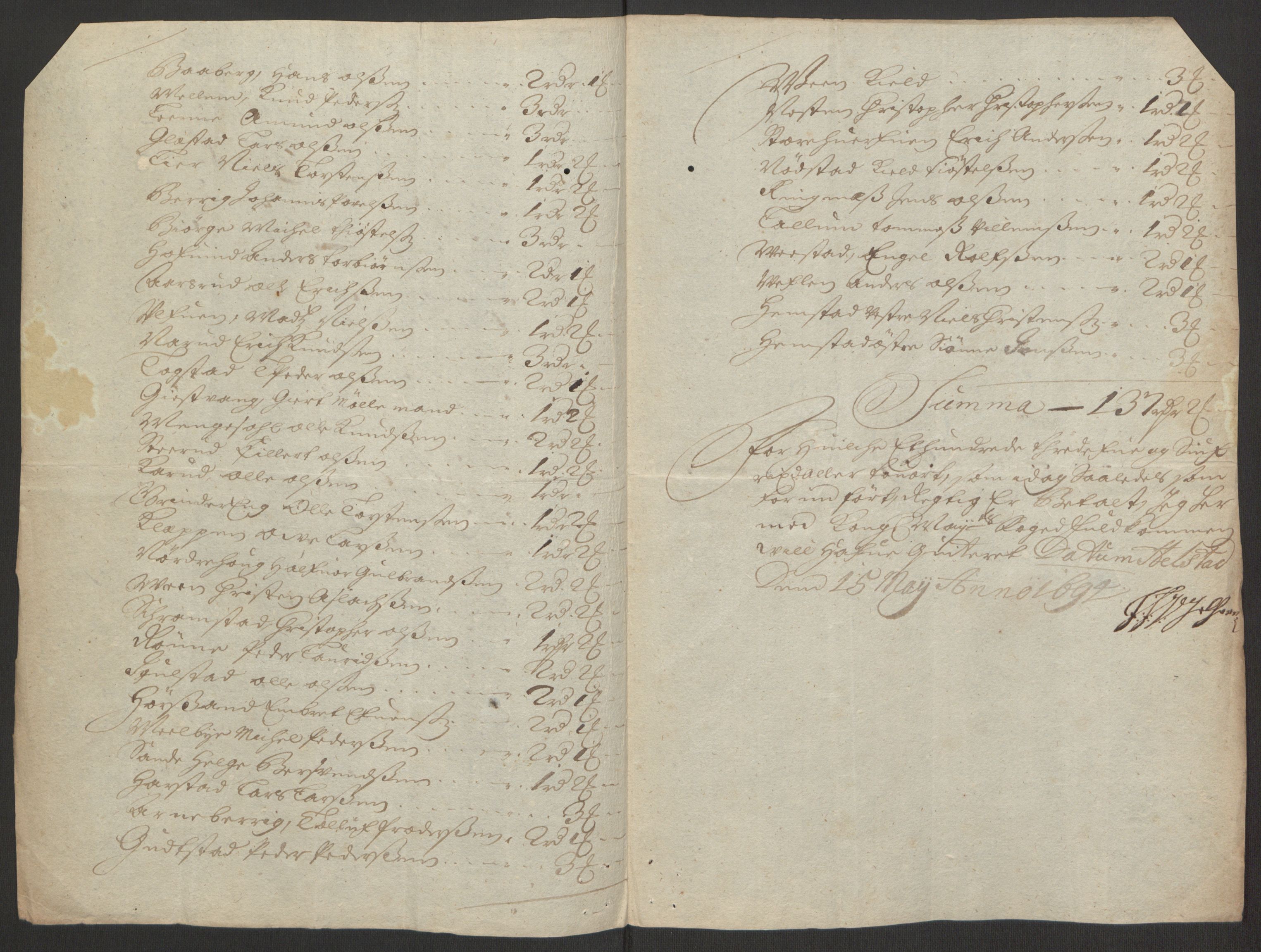 Rentekammeret inntil 1814, Reviderte regnskaper, Fogderegnskap, AV/RA-EA-4092/R16/L1035: Fogderegnskap Hedmark, 1694, p. 133