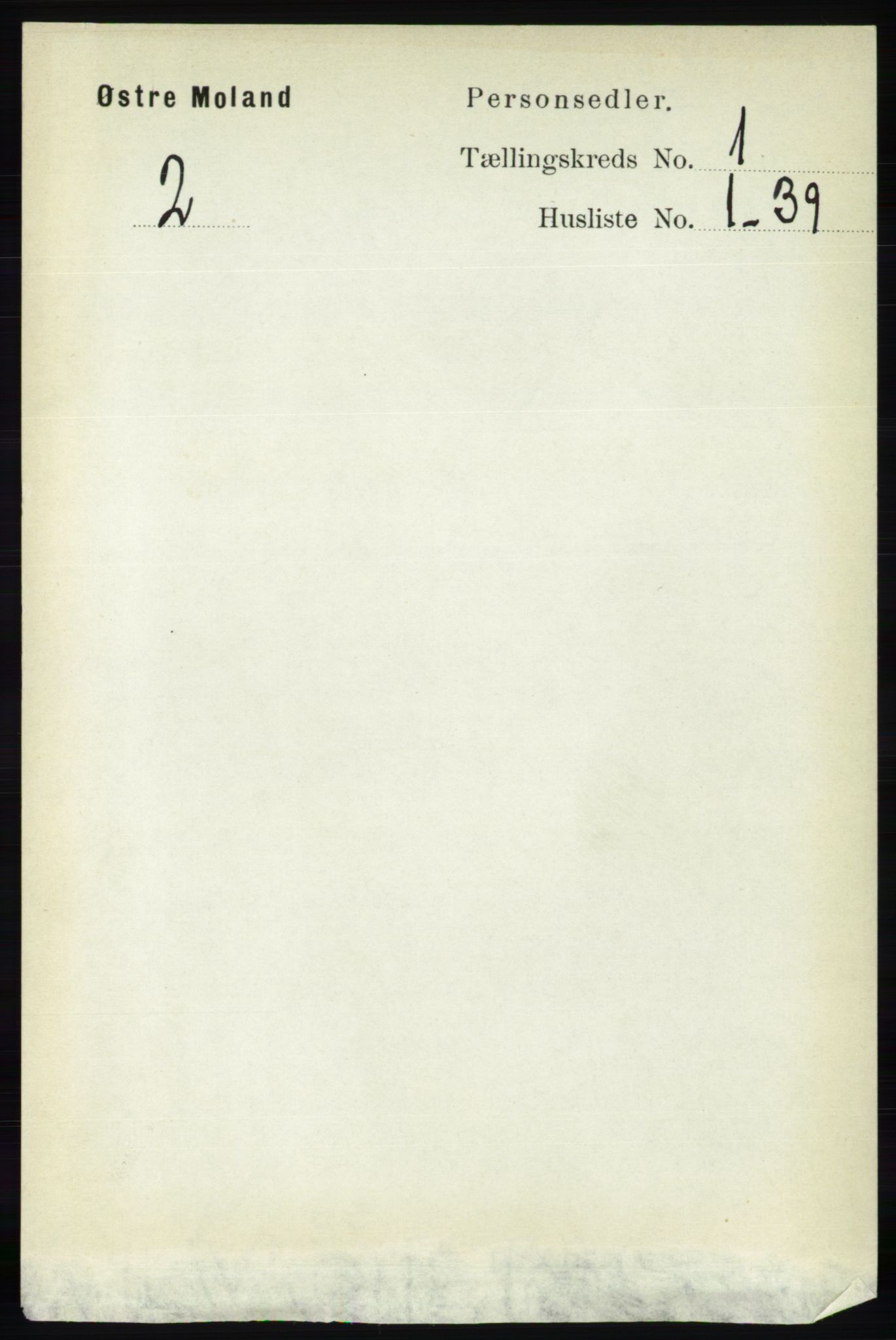 RA, 1891 census for 0918 Austre Moland, 1891, p. 93