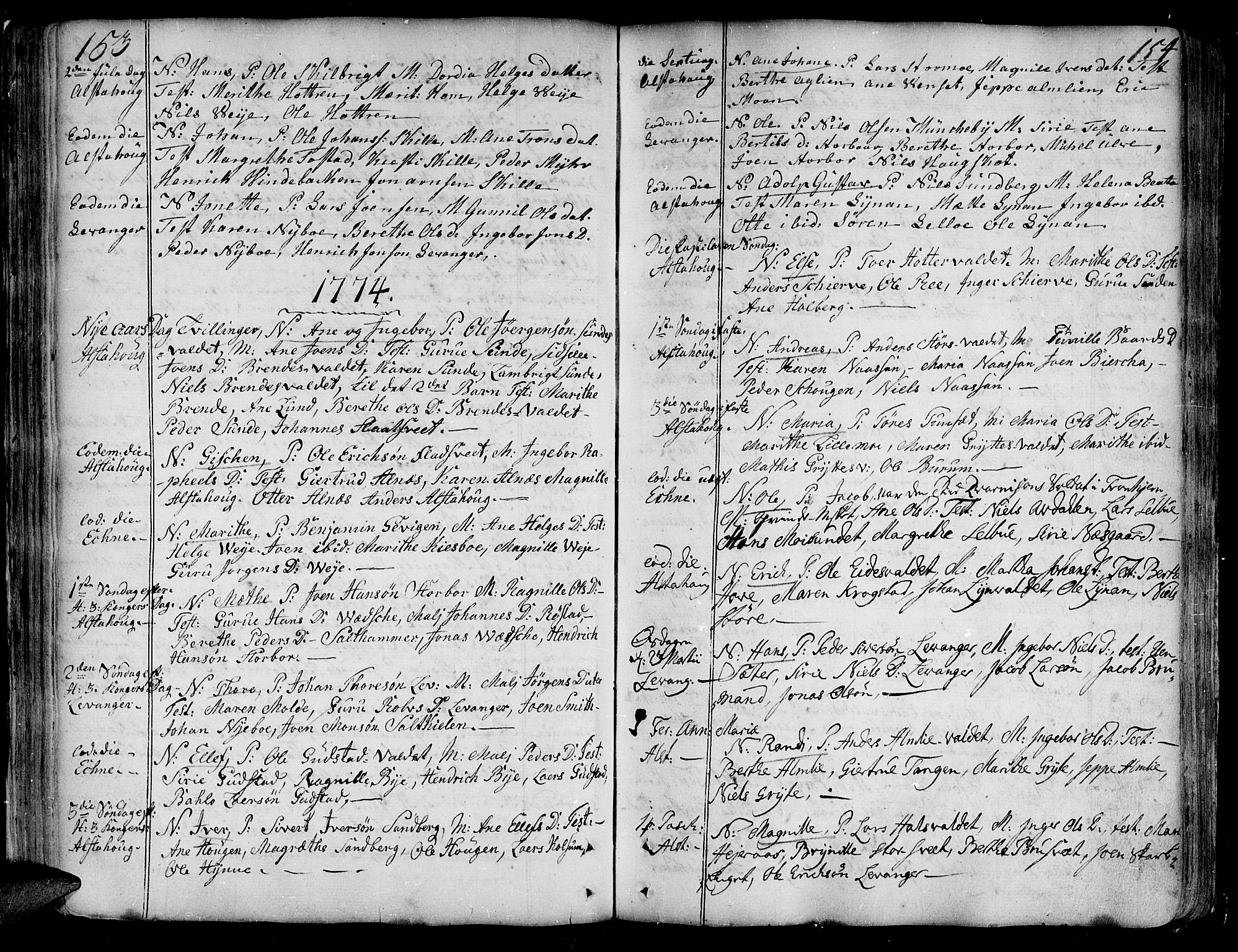 Ministerialprotokoller, klokkerbøker og fødselsregistre - Nord-Trøndelag, SAT/A-1458/717/L0141: Parish register (official) no. 717A01, 1747-1803, p. 153-154