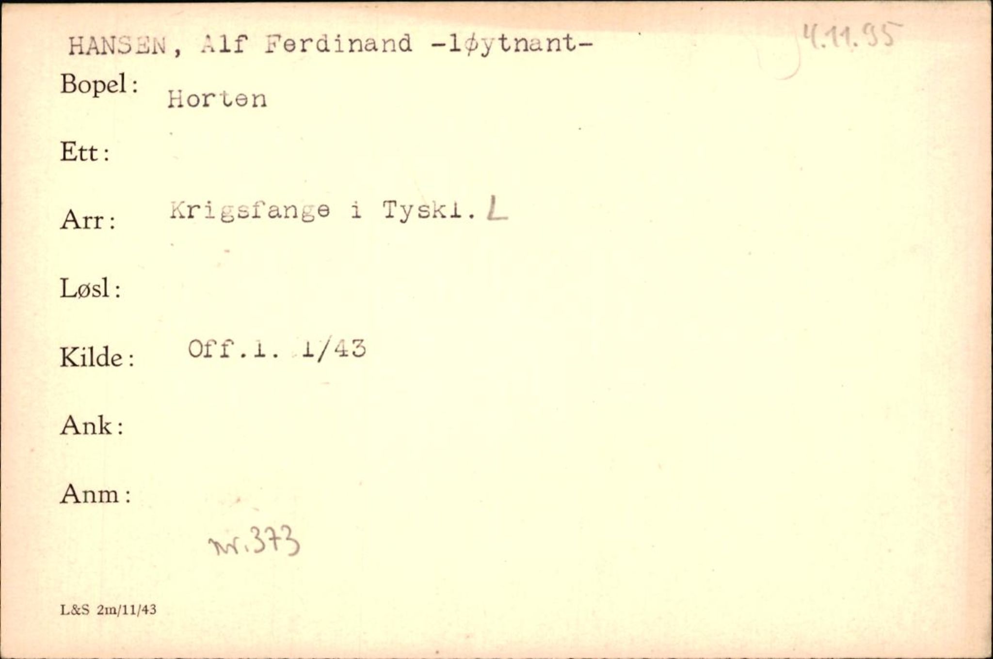 Forsvaret, Forsvarets krigshistoriske avdeling, AV/RA-RAFA-2017/Y/Yf/L0200: II-C-11-2102  -  Norske krigsfanger i Tyskland, 1940-1945, p. 371