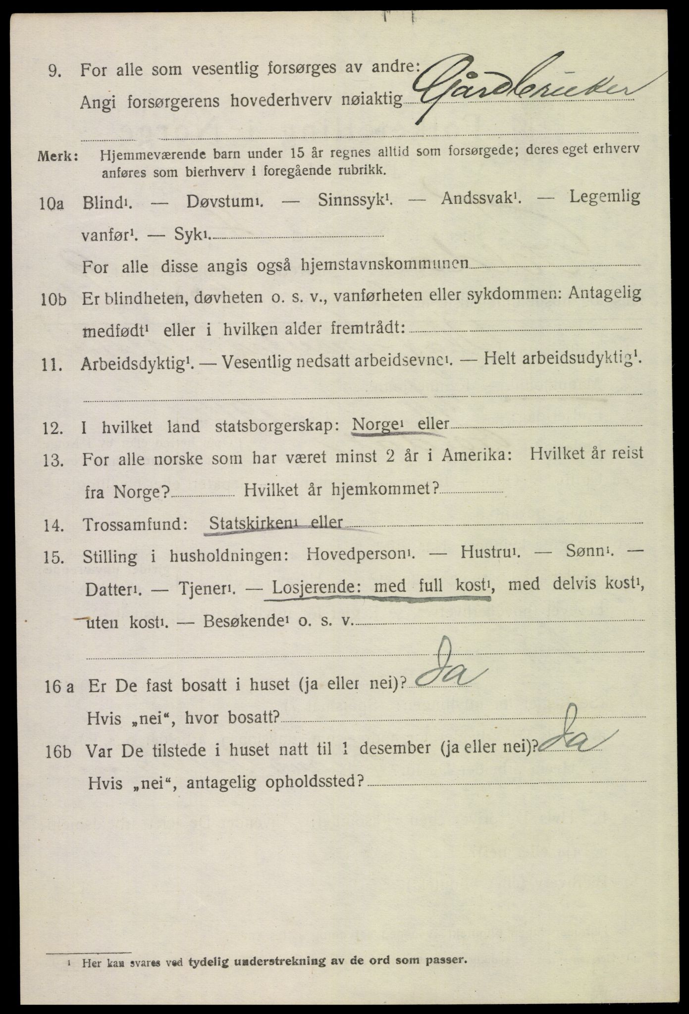 SAH, 1920 census for Folldal, 1920, p. 4590