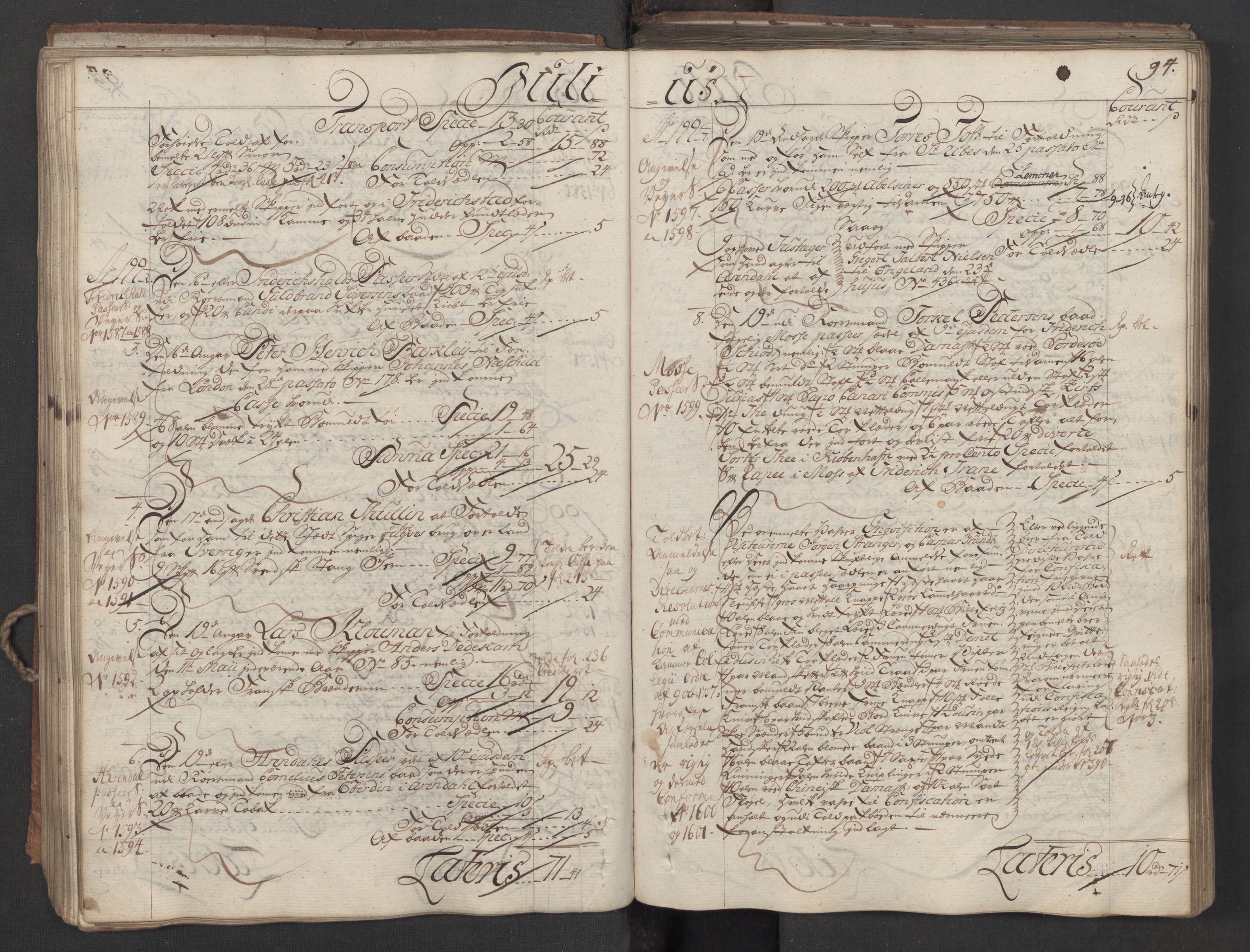 Generaltollkammeret, tollregnskaper, AV/RA-EA-5490/R06/L0037/0001: Tollregnskaper Kristiania / Inngående hovedtollbok, 1756, p. 93b-94a