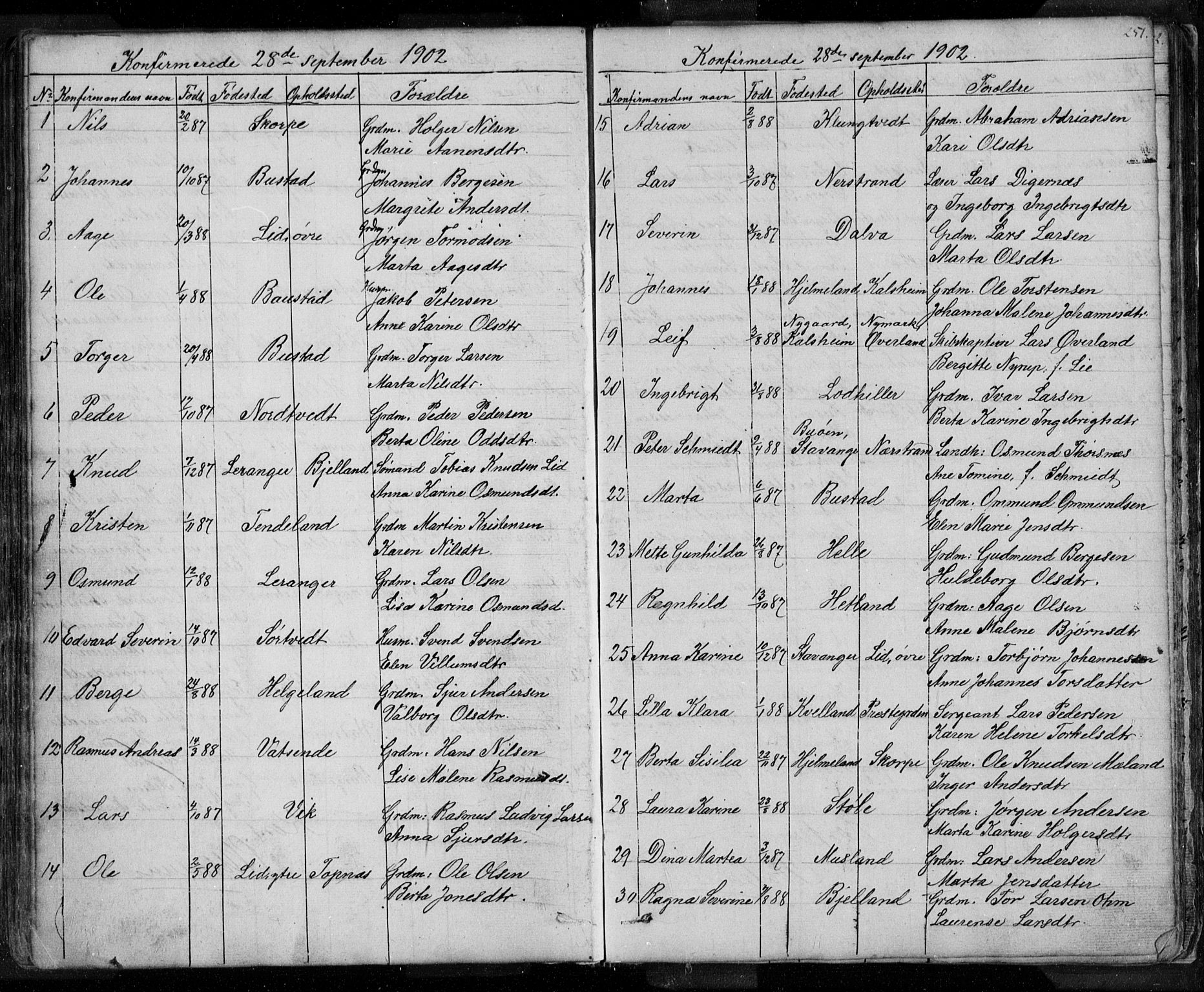 Nedstrand sokneprestkontor, SAST/A-101841/01/V: Parish register (copy) no. B 3, 1848-1933, p. 251