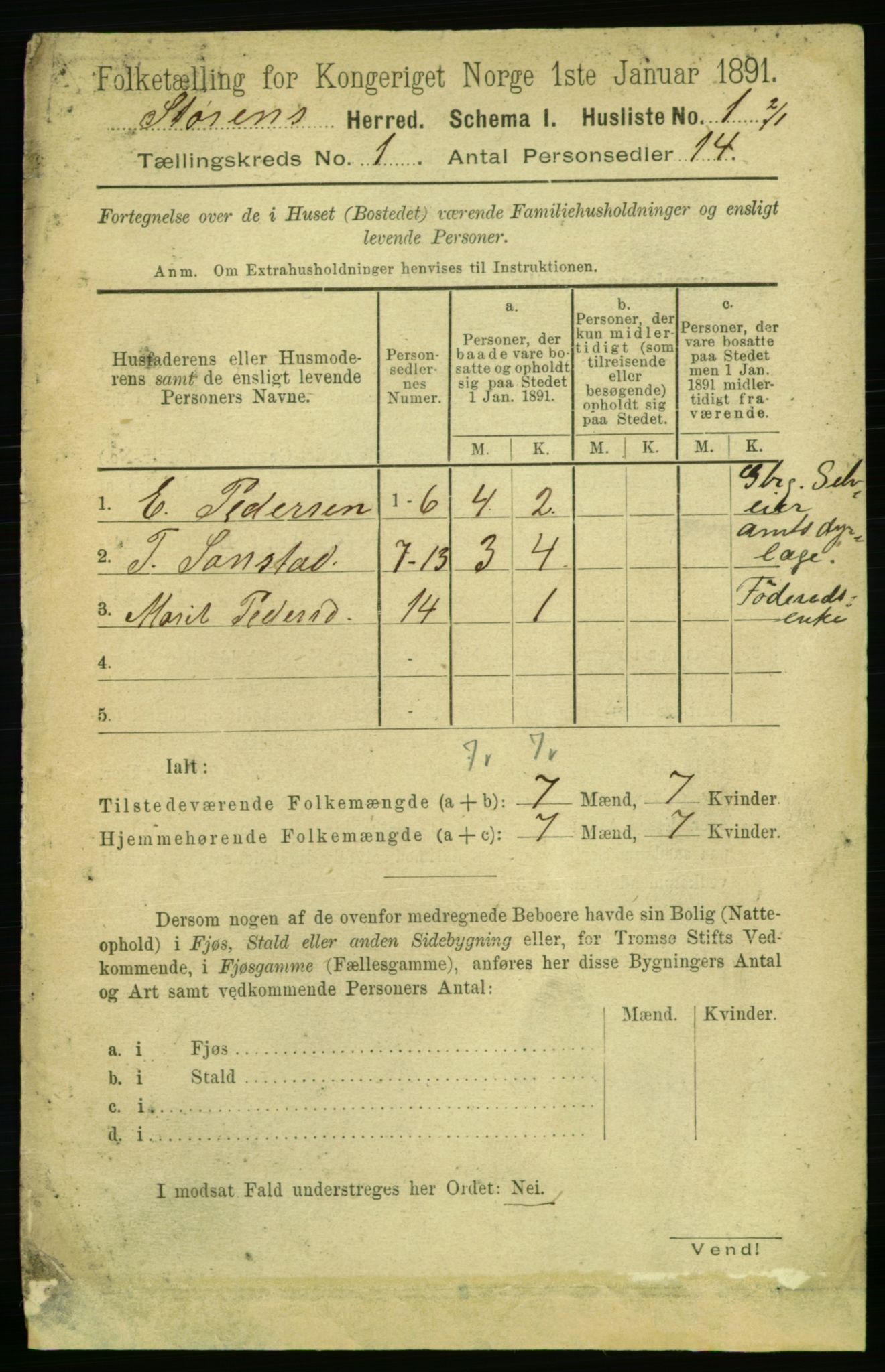 RA, 1891 census for 1648 Støren, 1891, p. 19