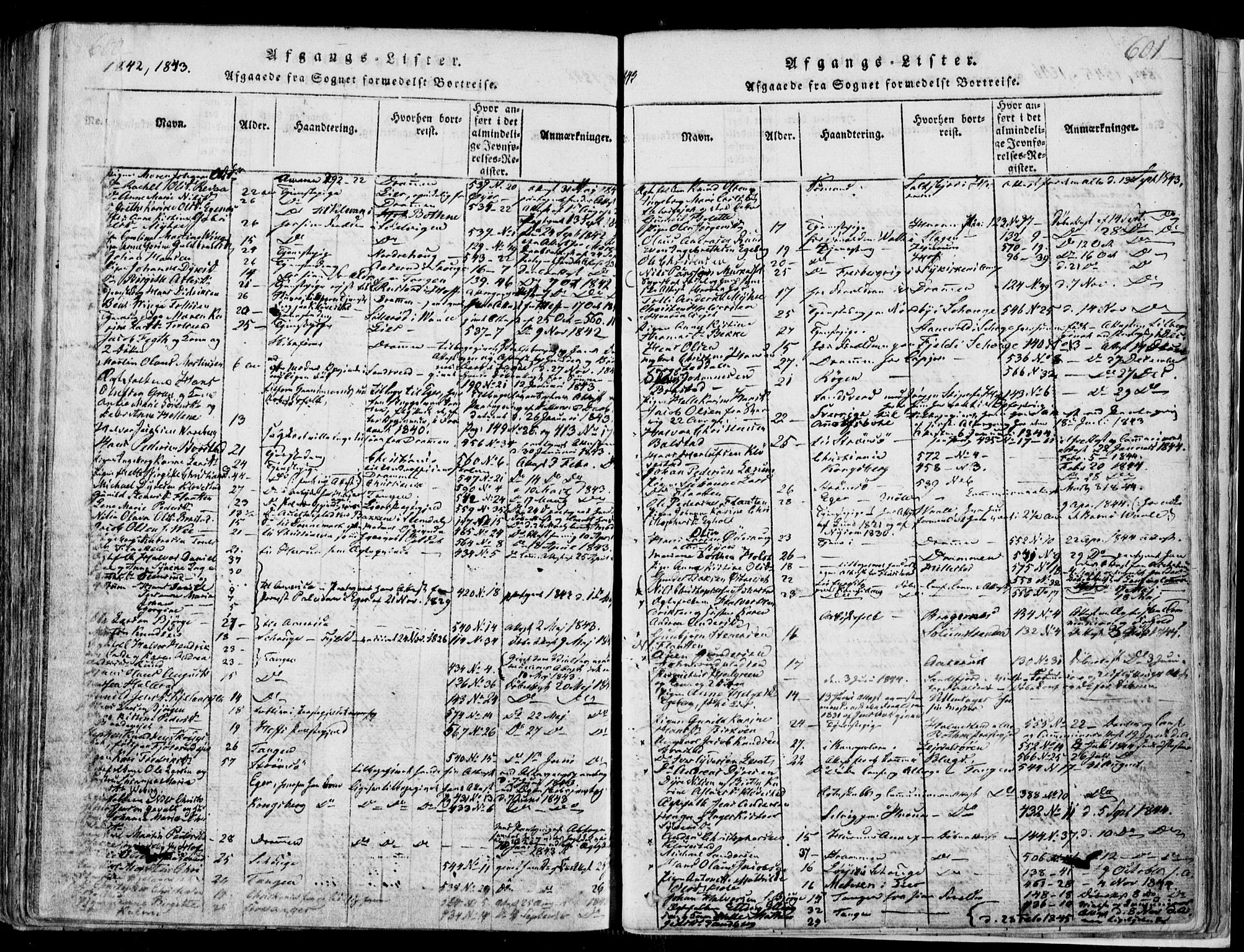 Sande Kirkebøker, SAKO/A-53/F/Fa/L0003: Parish register (official) no. 3, 1814-1847, p. 600-601