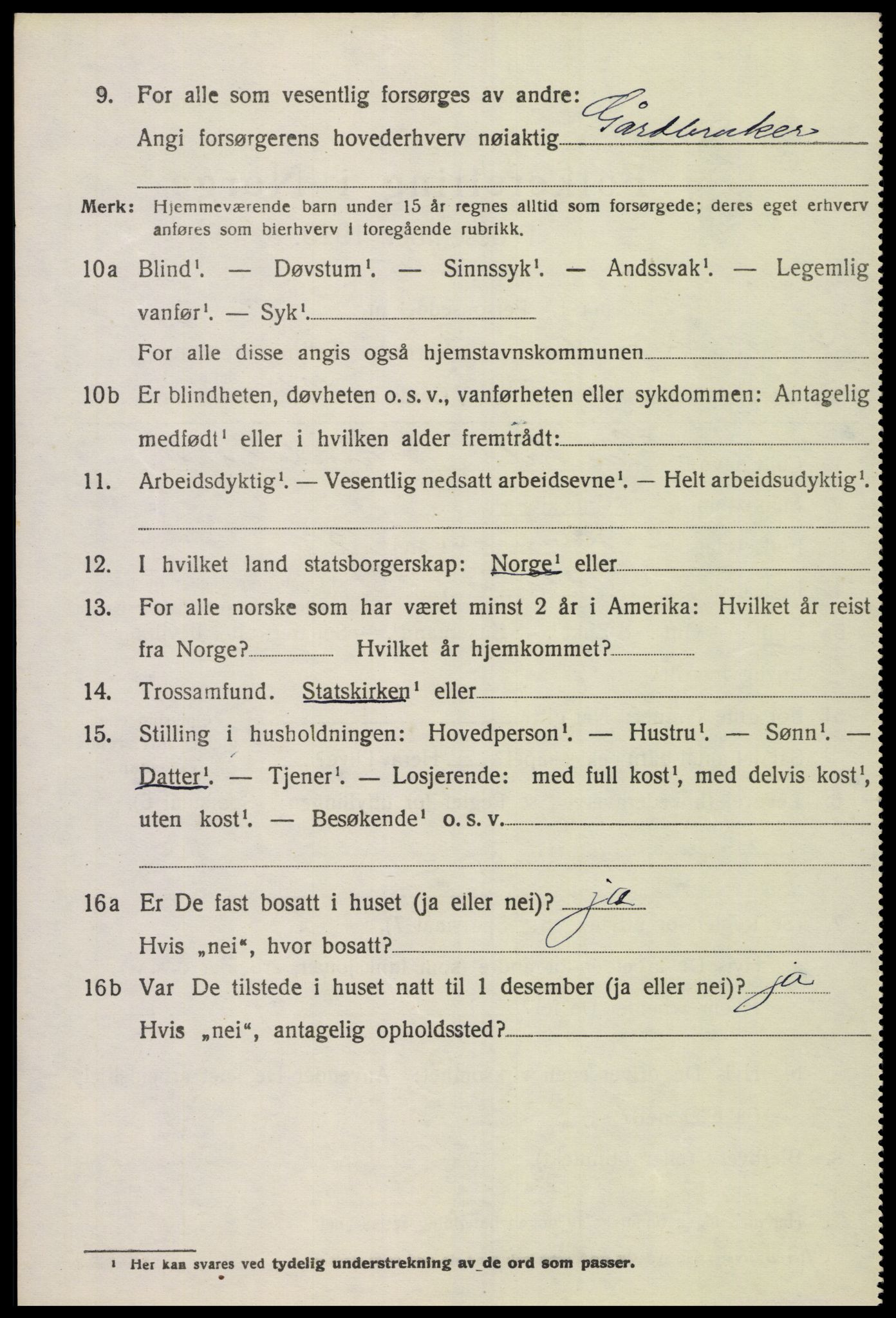 SAK, 1920 census for Sør-Audnedal, 1920, p. 7016