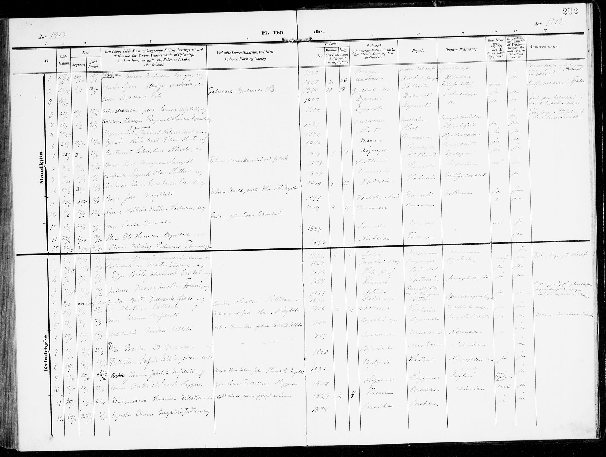 Lavik sokneprestembete, AV/SAB-A-80901: Parish register (official) no. C 2, 1904-1921, p. 202