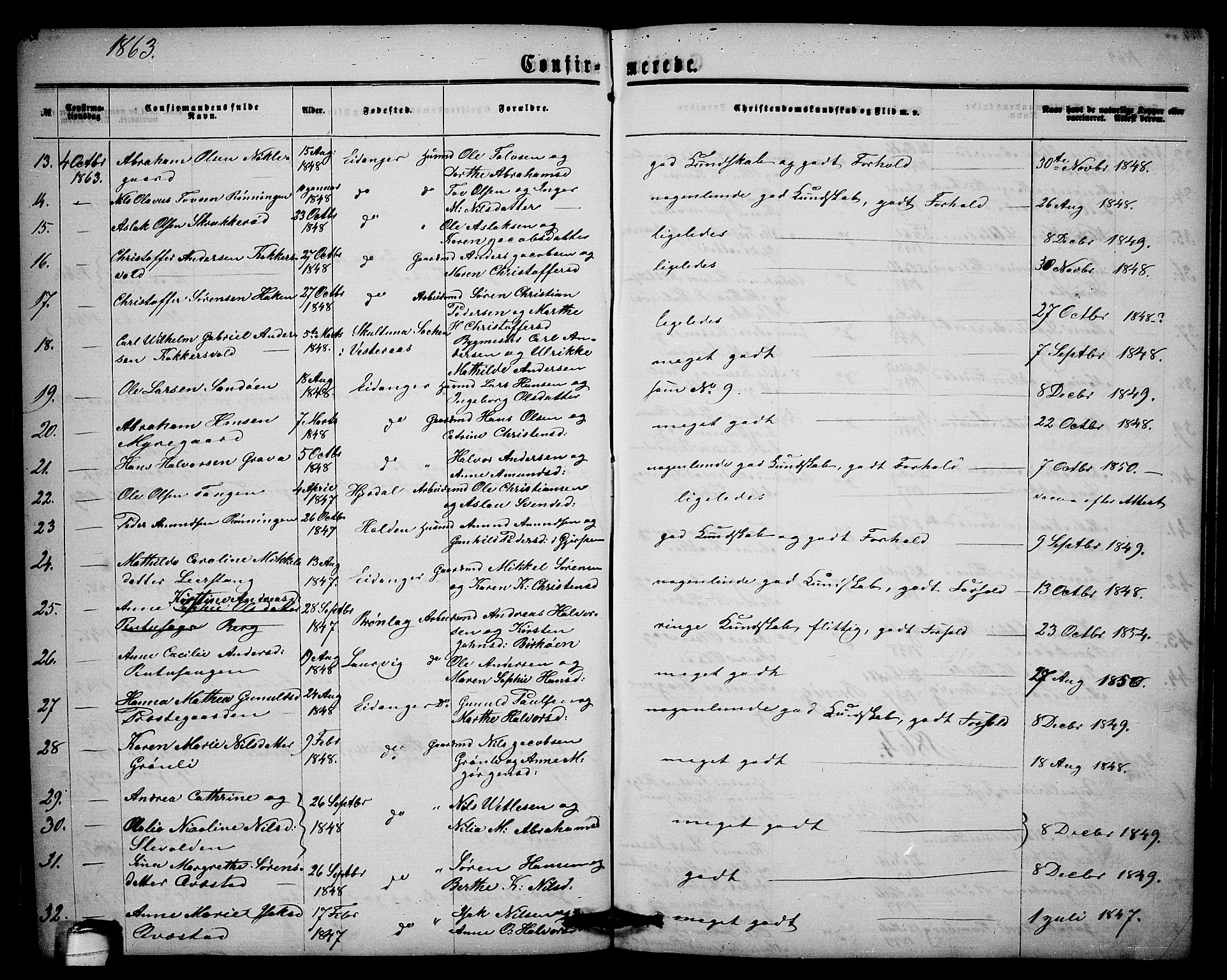 Eidanger kirkebøker, AV/SAKO-A-261/G/Ga/L0001: Parish register (copy) no. 1, 1863-1878, p. 103