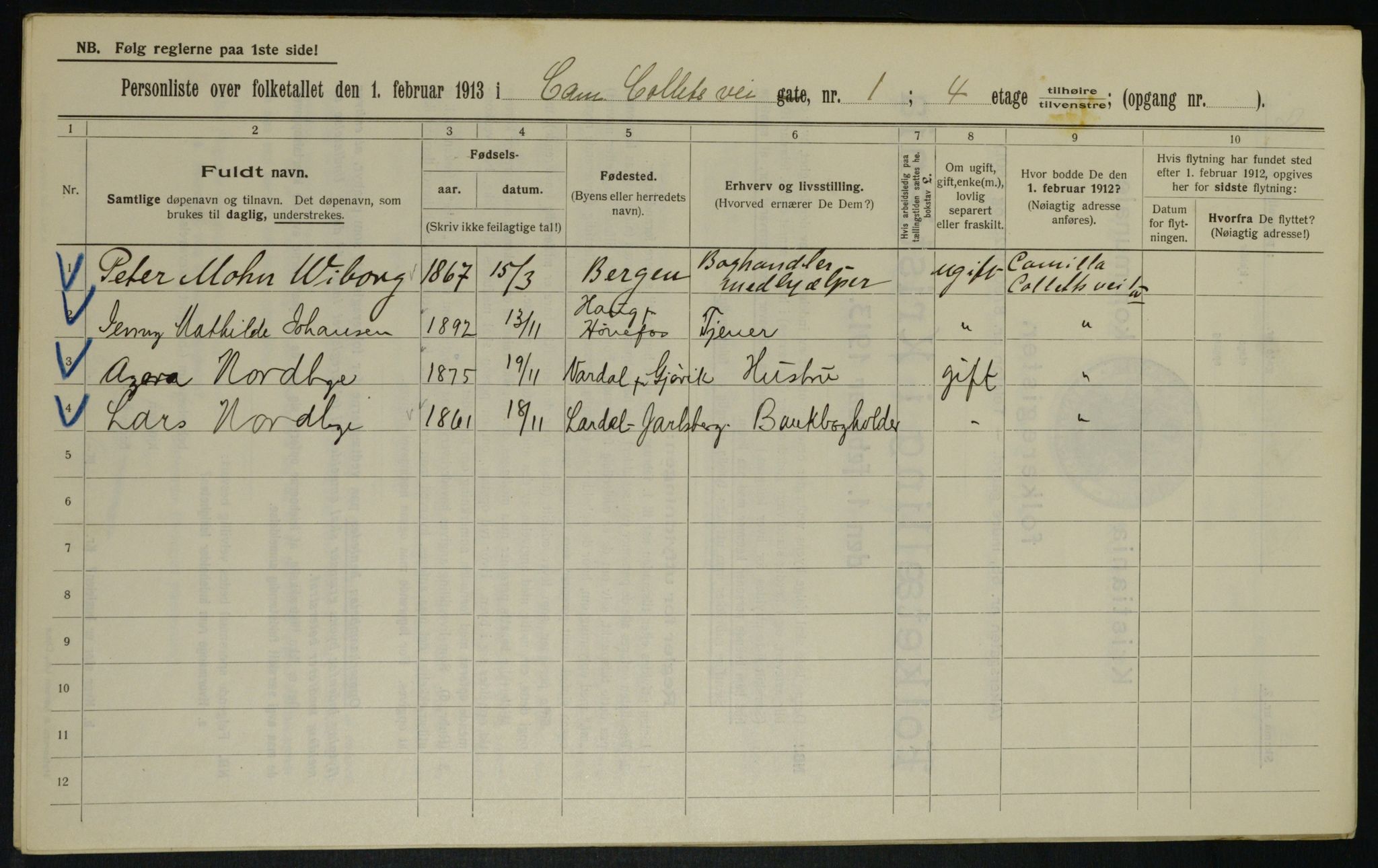 OBA, Municipal Census 1913 for Kristiania, 1913, p. 11583