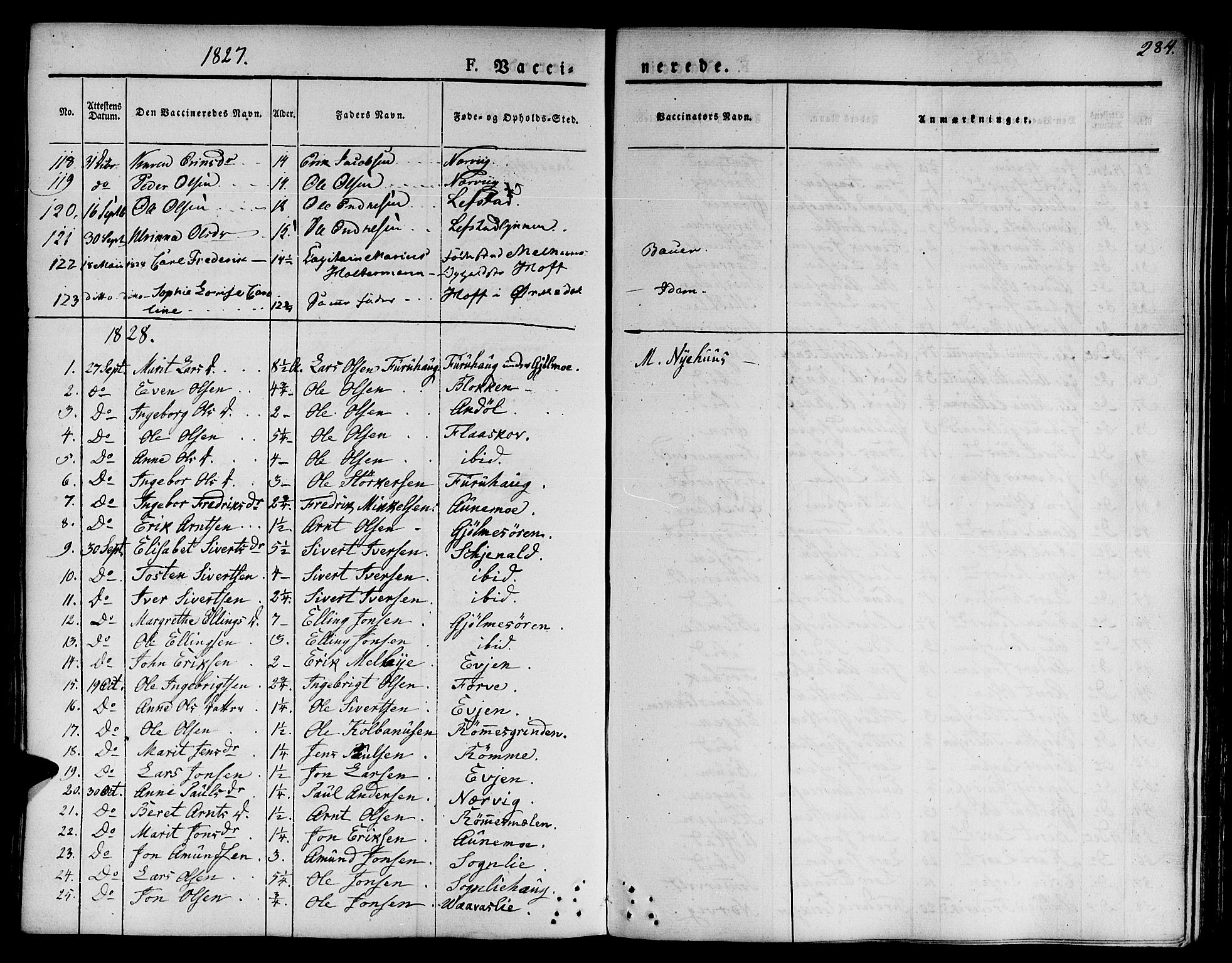 Ministerialprotokoller, klokkerbøker og fødselsregistre - Sør-Trøndelag, AV/SAT-A-1456/668/L0804: Parish register (official) no. 668A04, 1826-1839, p. 284