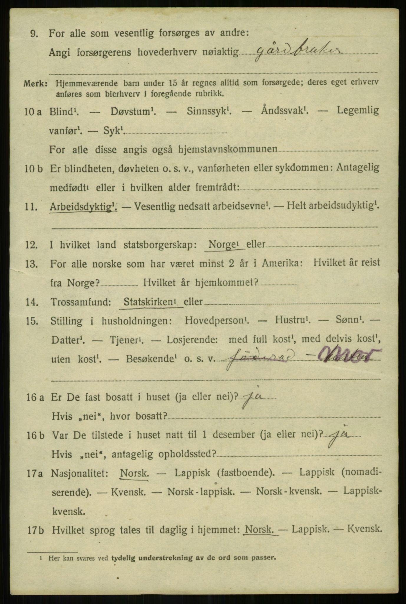 SATØ, 1920 census for Bardu, 1920, p. 3600